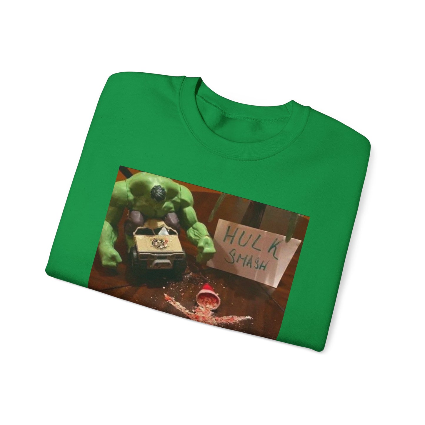 Hulk Smash Ugly Christmas Sweater Unisex Heavy Blend Crewneck Sweatshirt Printify