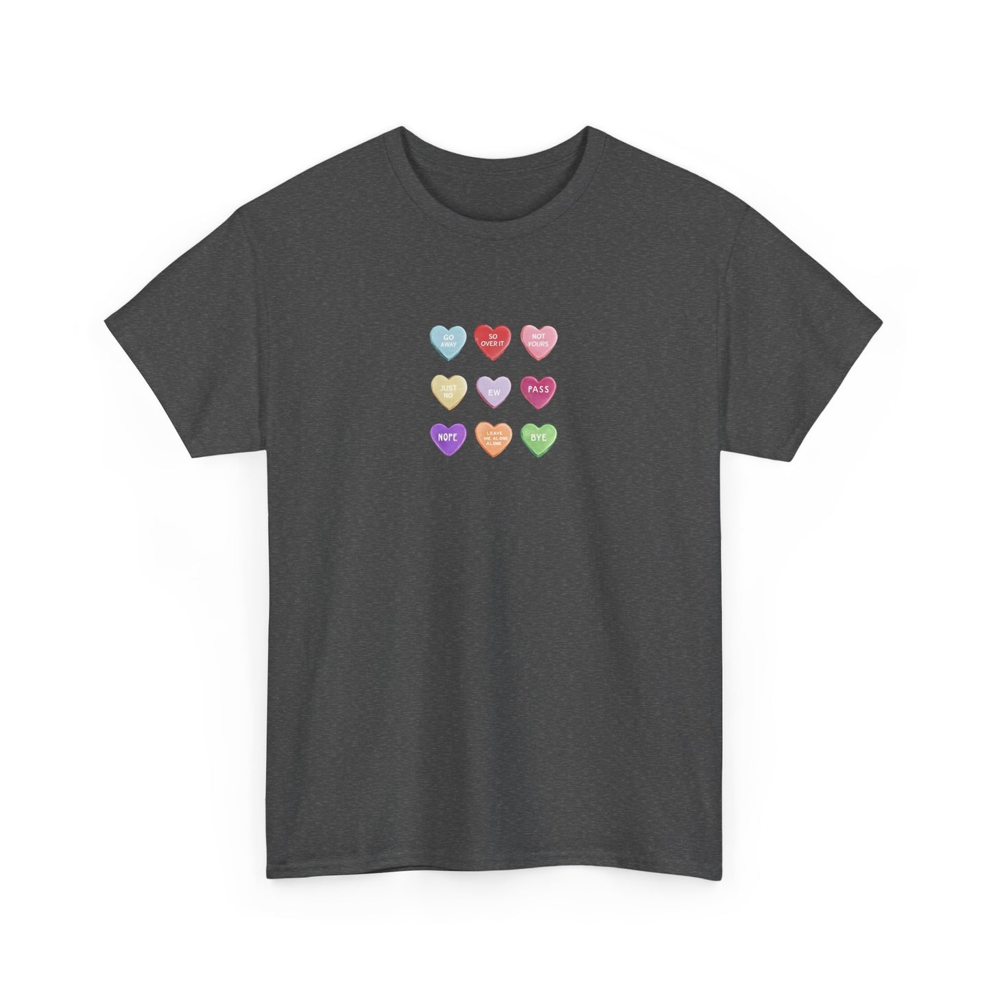 Candy Hearts Valentine Day Cotton T-Shirt Teet