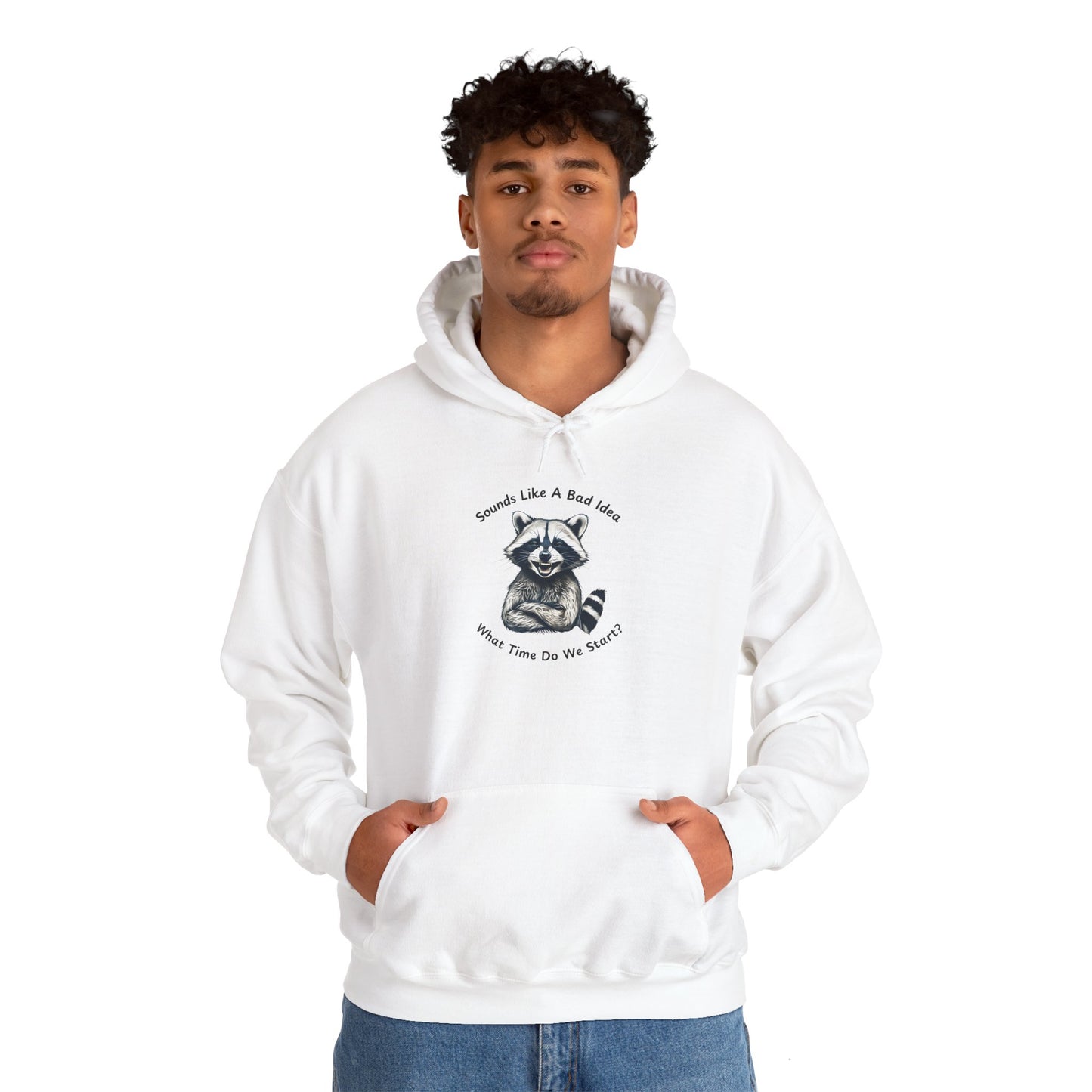 Vintage Hooded Sweatshirt Raccoon Sounds Like A Bad Idea Hoodie