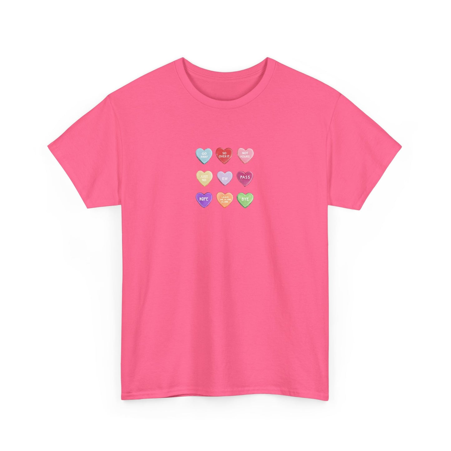 Candy Hearts Valentine Day Cotton T-Shirt Teet