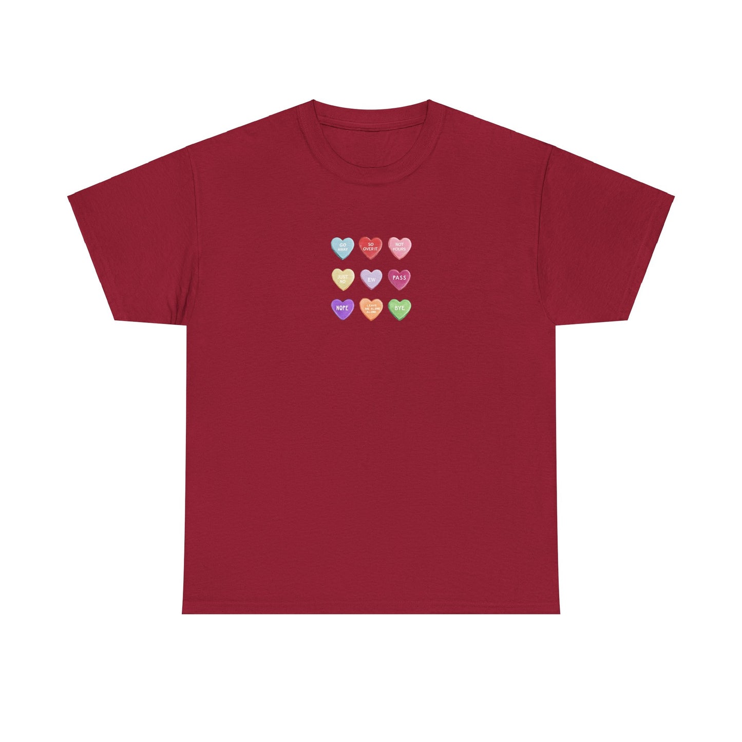 Candy Hearts Valentine Day Cotton T-Shirt Teet
