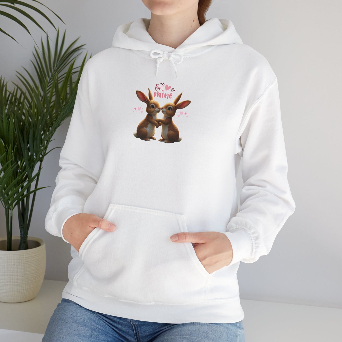 Bunny Love Be Mine Valentines Day Hoodie