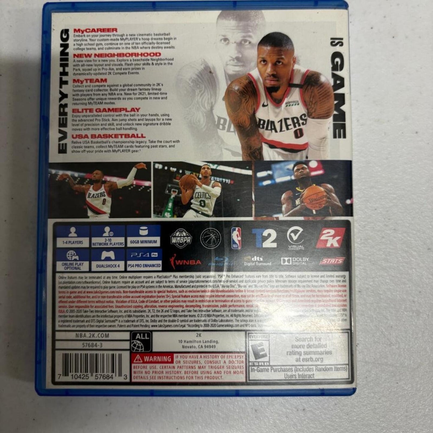 NBA 2K21 PS4 PlayStation 4 Game Damian Lillard Cover