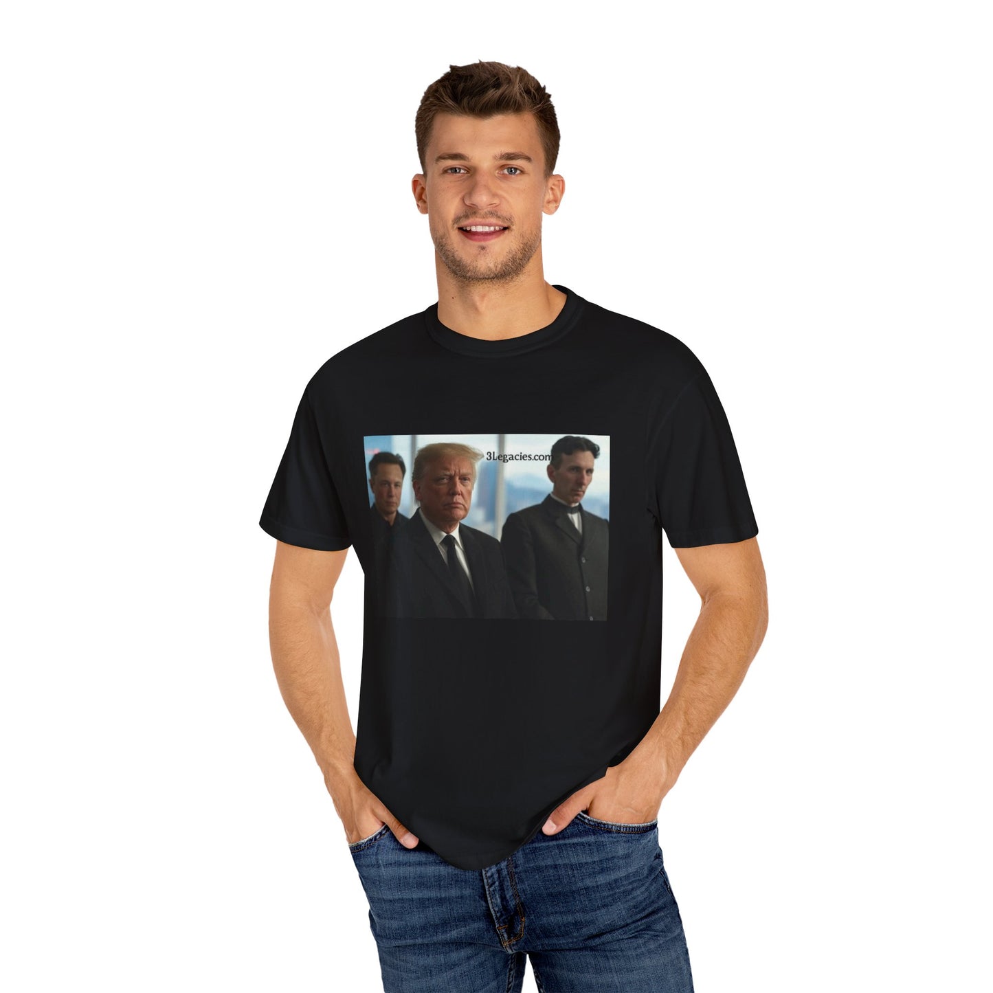 Unisex T-Shirt 3 Legacies Trump Musk Tesla Graphic Tee