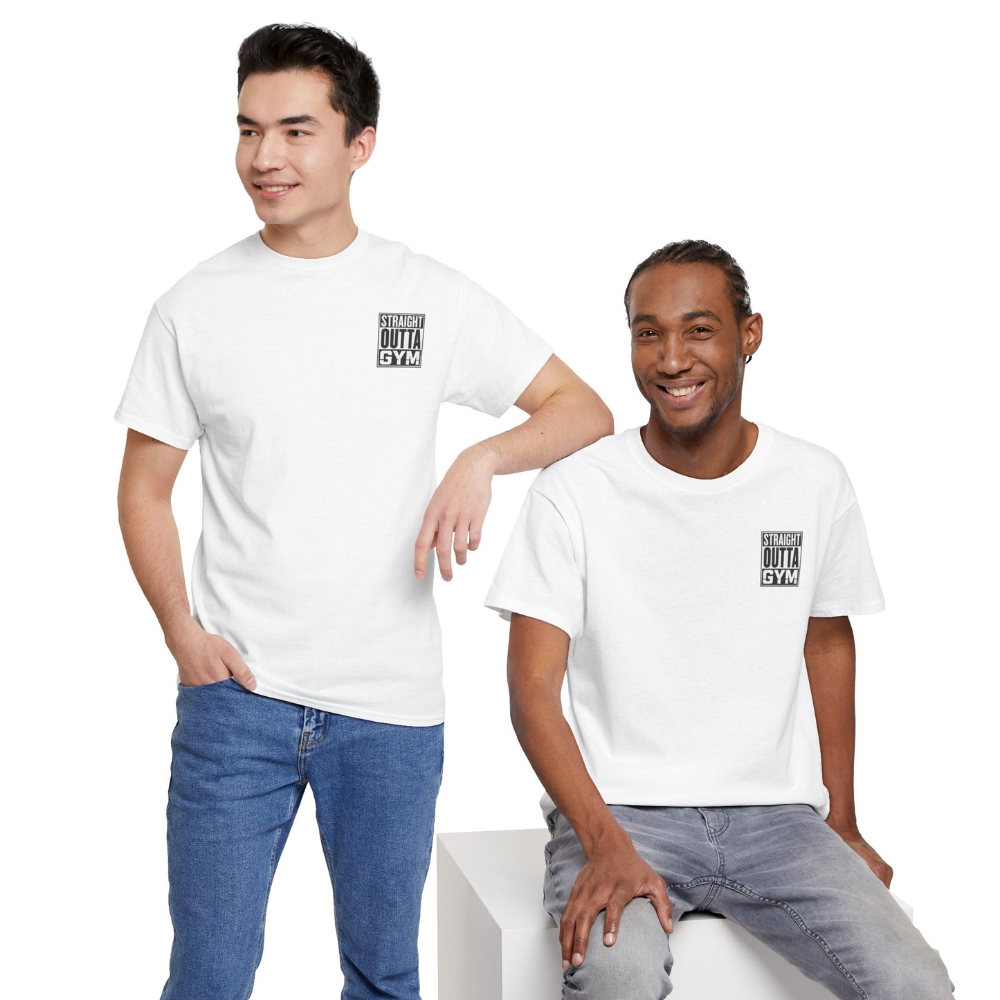 Straight Outta Gym Workout Motivational T-Shirt Cotton Tee