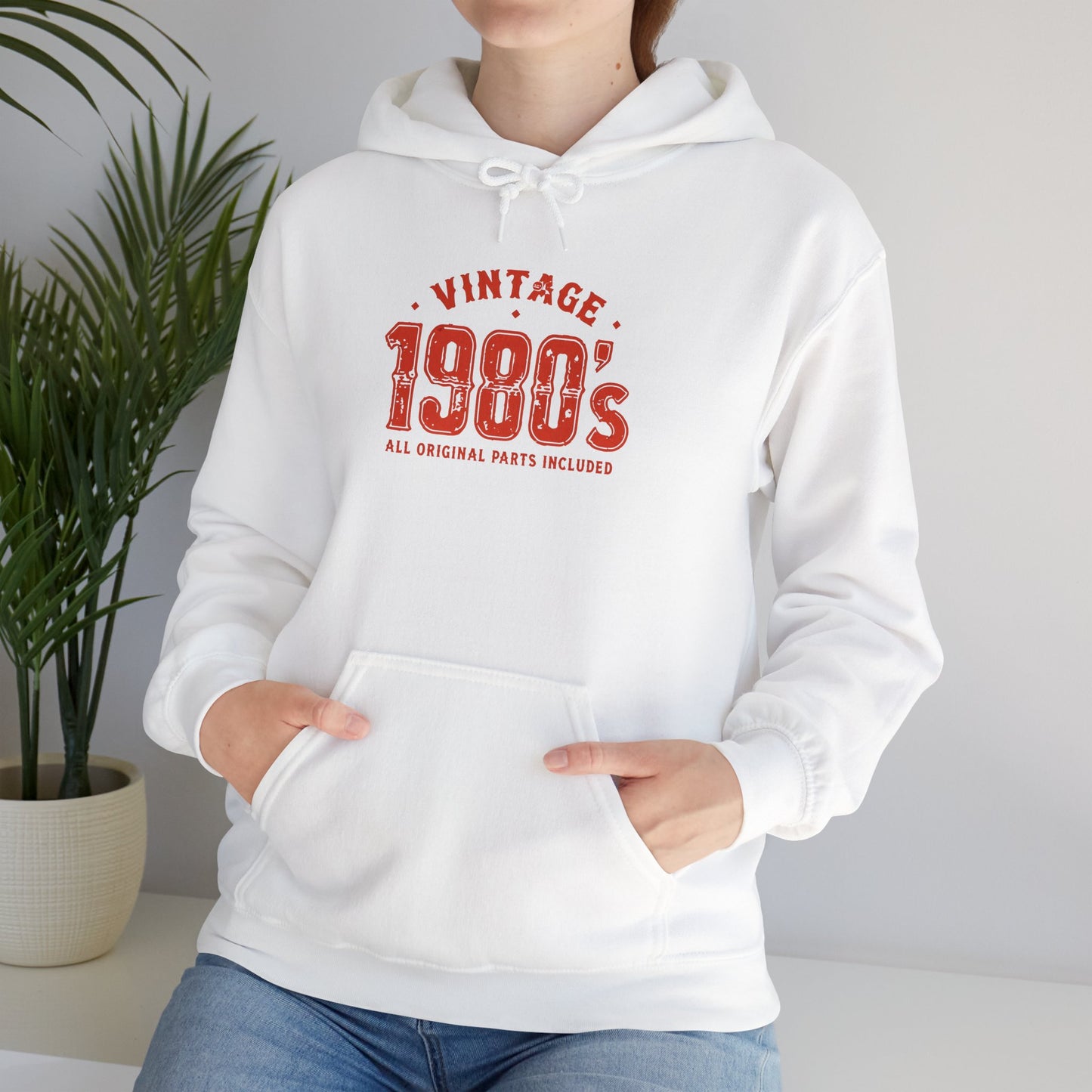 Vintage Retro 1980 Style Hooded Sweatshirt