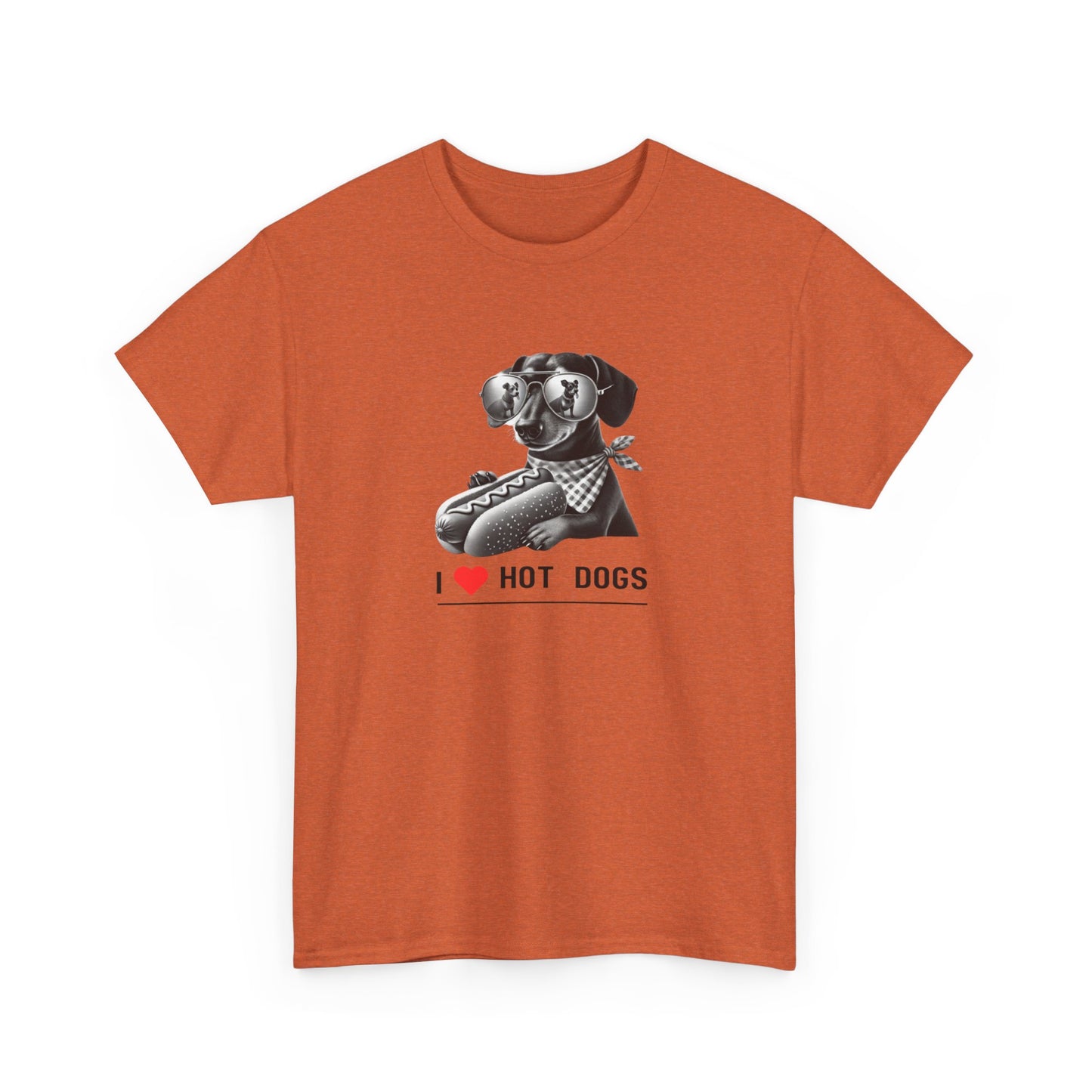 I Love Hotdogs Hot Dogs Unisex Heavy Cotton Tee
