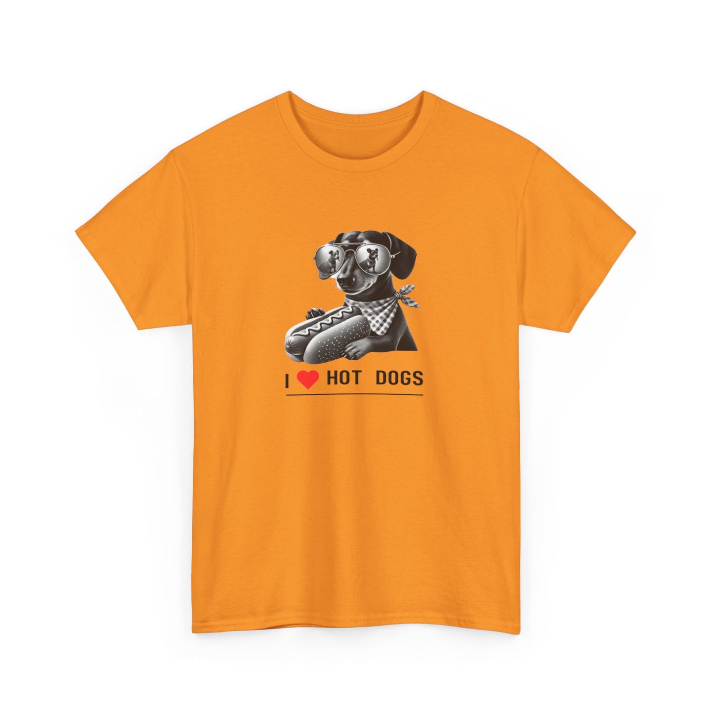 I Love Hotdogs Hot Dogs Unisex Heavy Cotton Tee