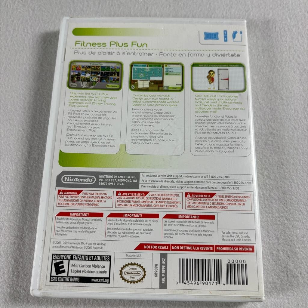 Wii Fit Plus Nintendo Wii Game Complete CIB with Manual