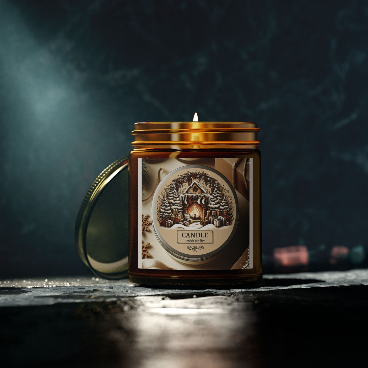 Festive Holiday Scented Candle – Perfect Thanksgiving, Christmas & Winter Decor Gift (4oz, 9oz) Printify