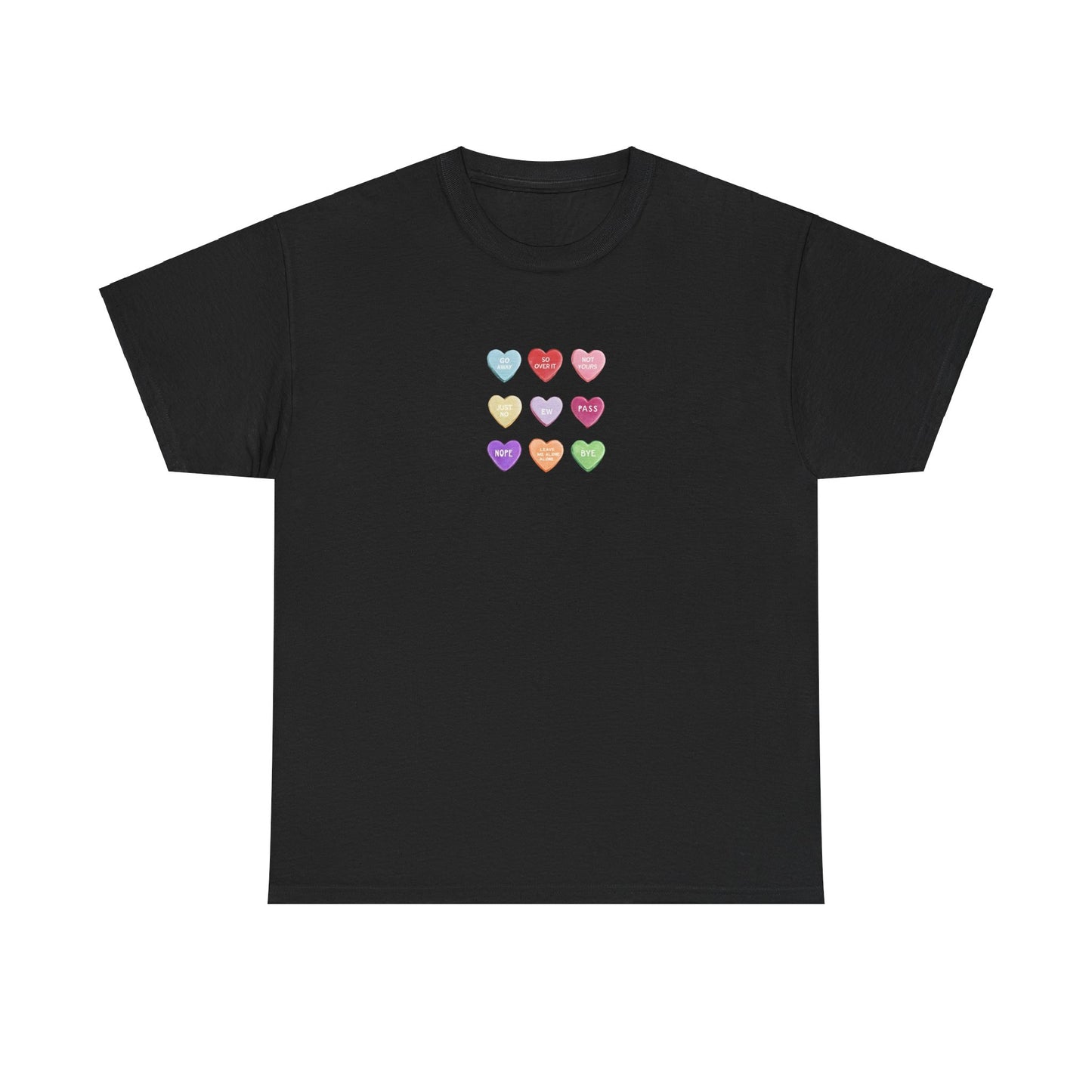Candy Hearts Valentine Day Cotton T-Shirt Teet