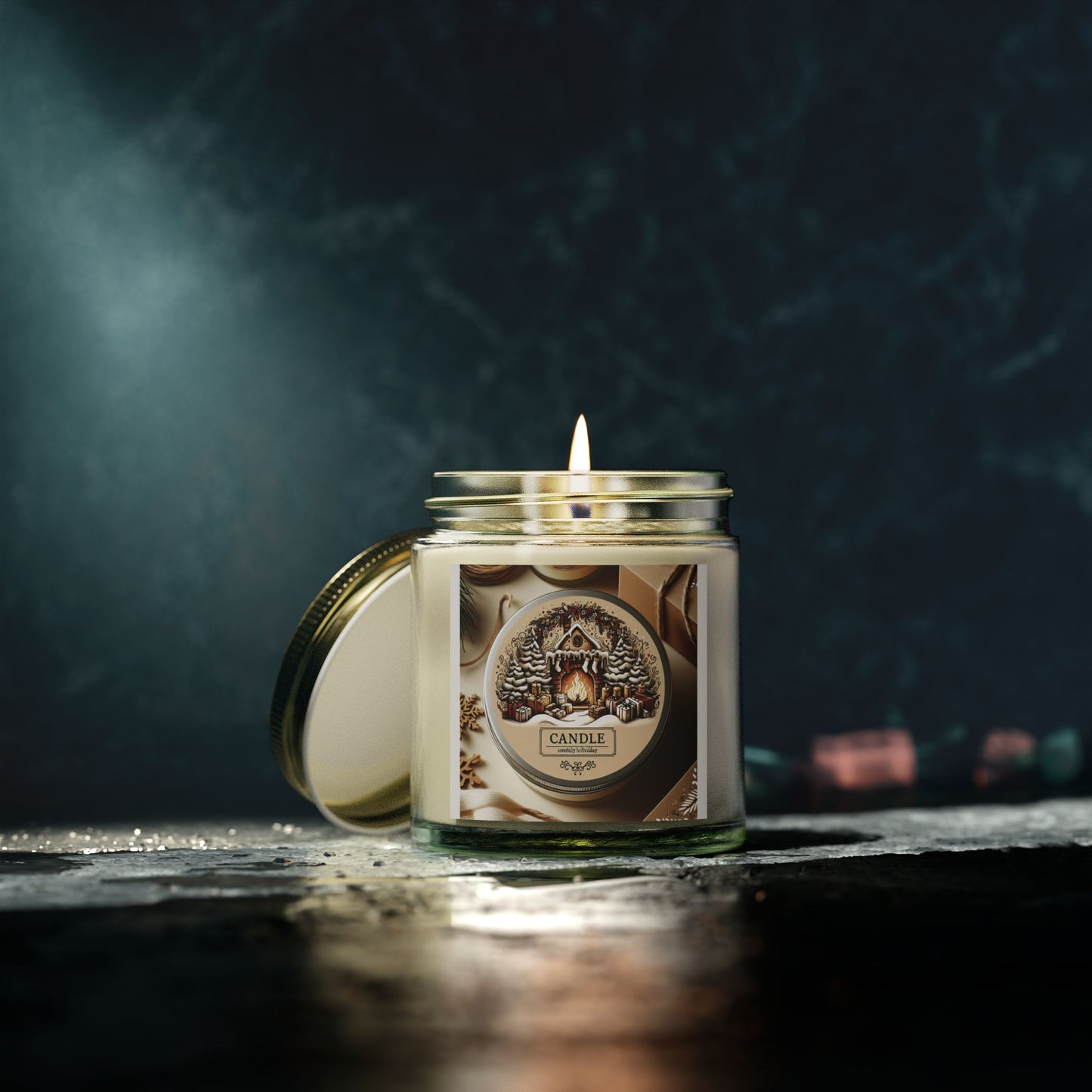 Festive Holiday Scented Candle – Perfect Thanksgiving, Christmas & Winter Decor Gift (4oz, 9oz) Printify