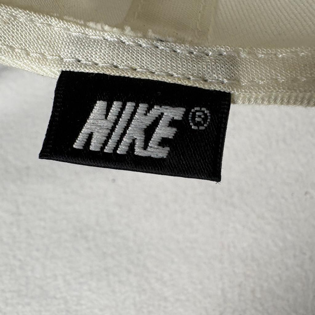 Vintage Nike Swoosh Snapback Hat Mens Beige Blue Green Under Visor Cap