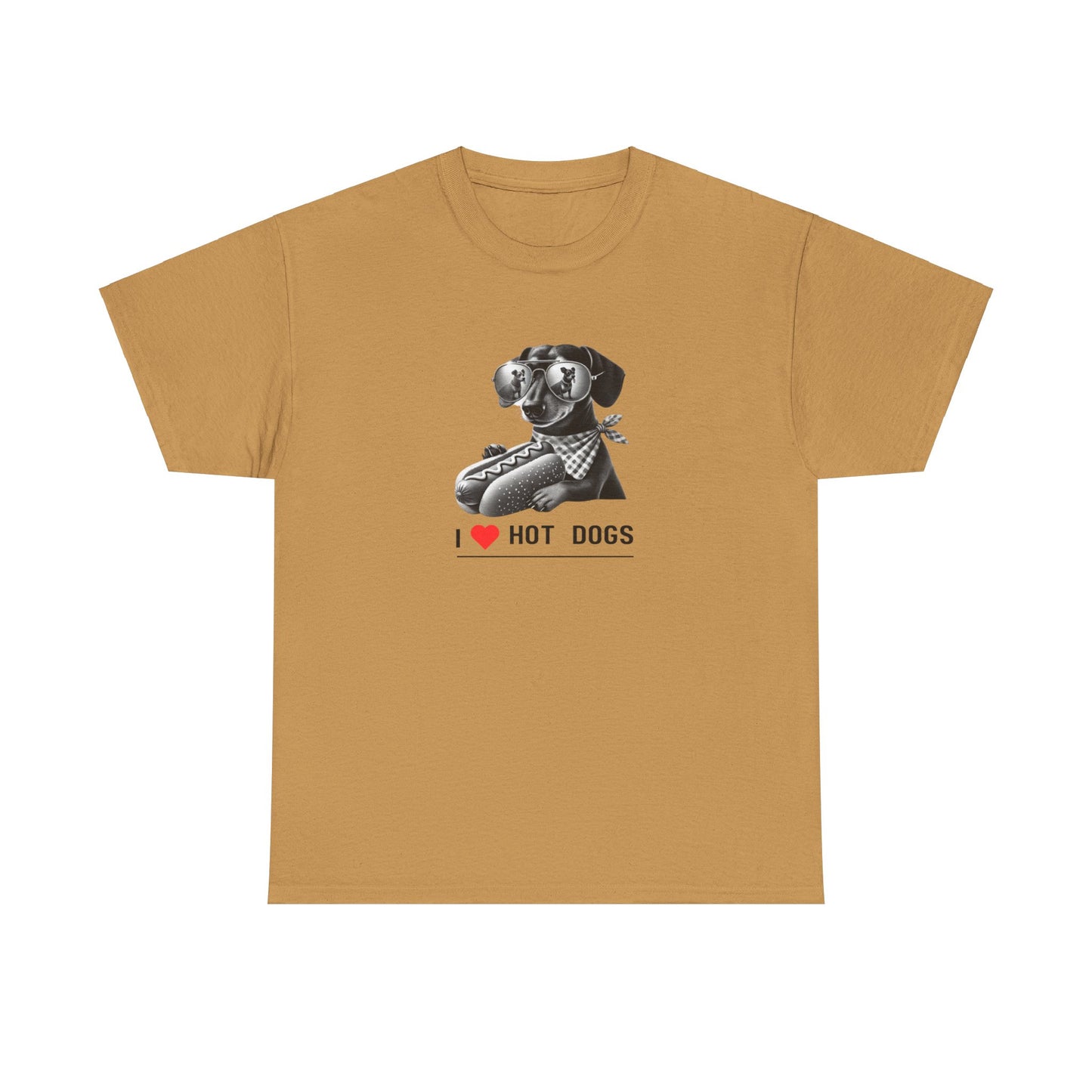 I Love Hotdogs Hot Dogs Unisex Heavy Cotton Tee