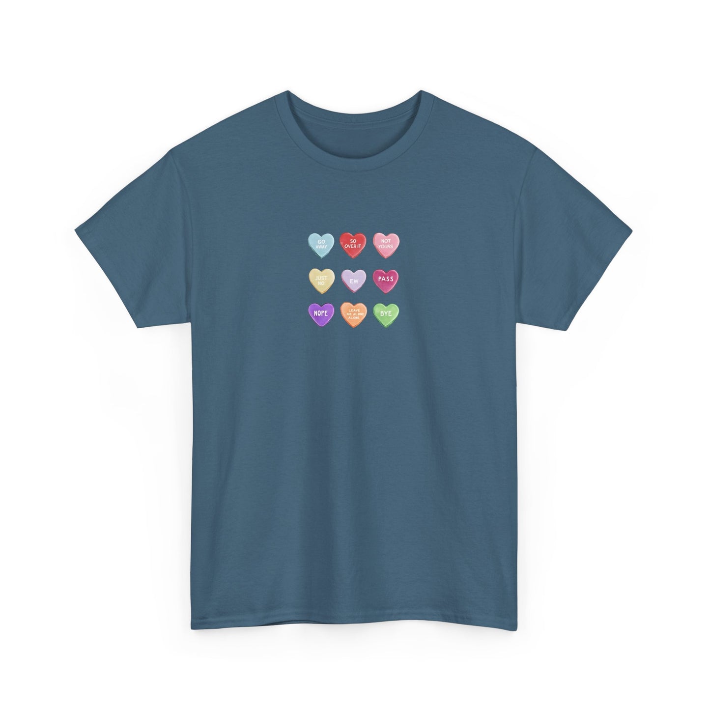 Candy Hearts Valentine Day Cotton T-Shirt Teet