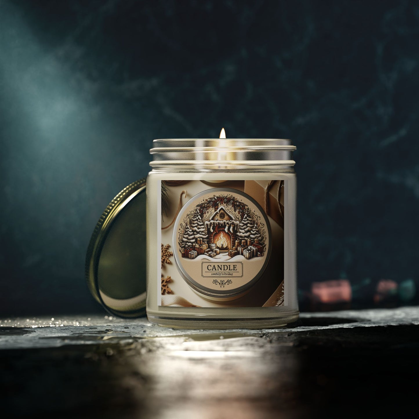 Festive Holiday Scented Candle – Perfect Thanksgiving, Christmas & Winter Decor Gift (4oz, 9oz) Printify