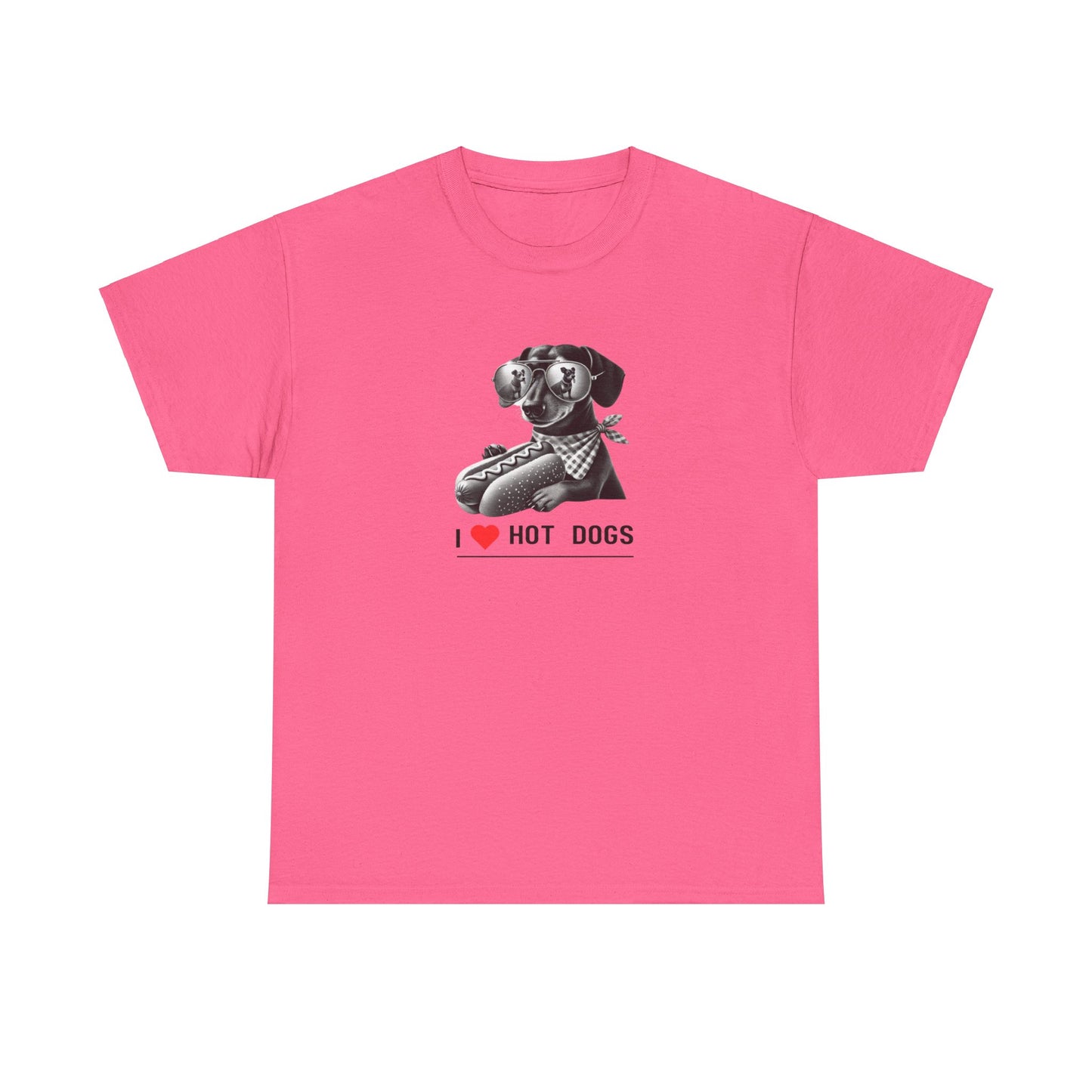 I Love Hotdogs Hot Dogs Unisex Heavy Cotton Tee