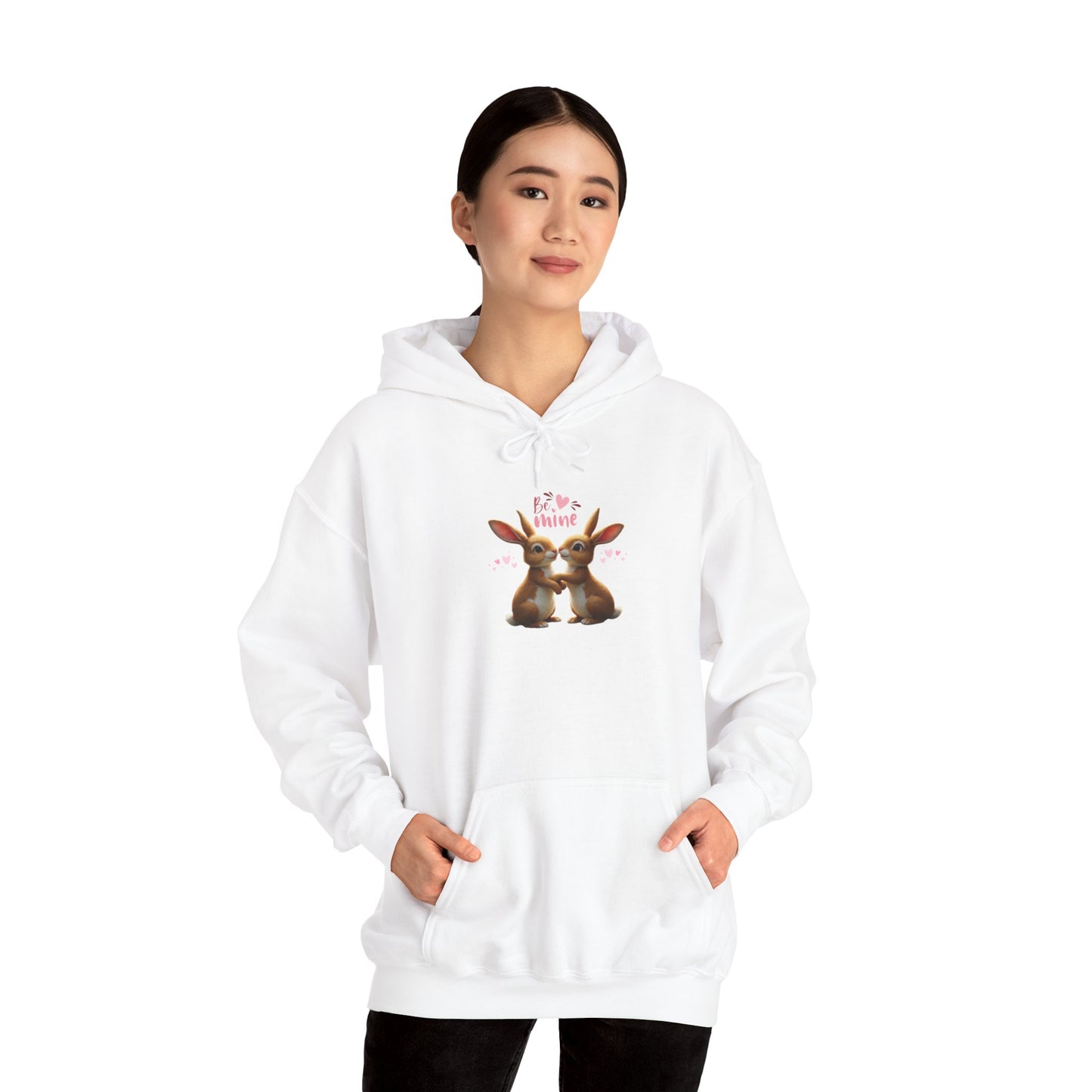 Bunny Love Be Mine Valentines Day Hoodie