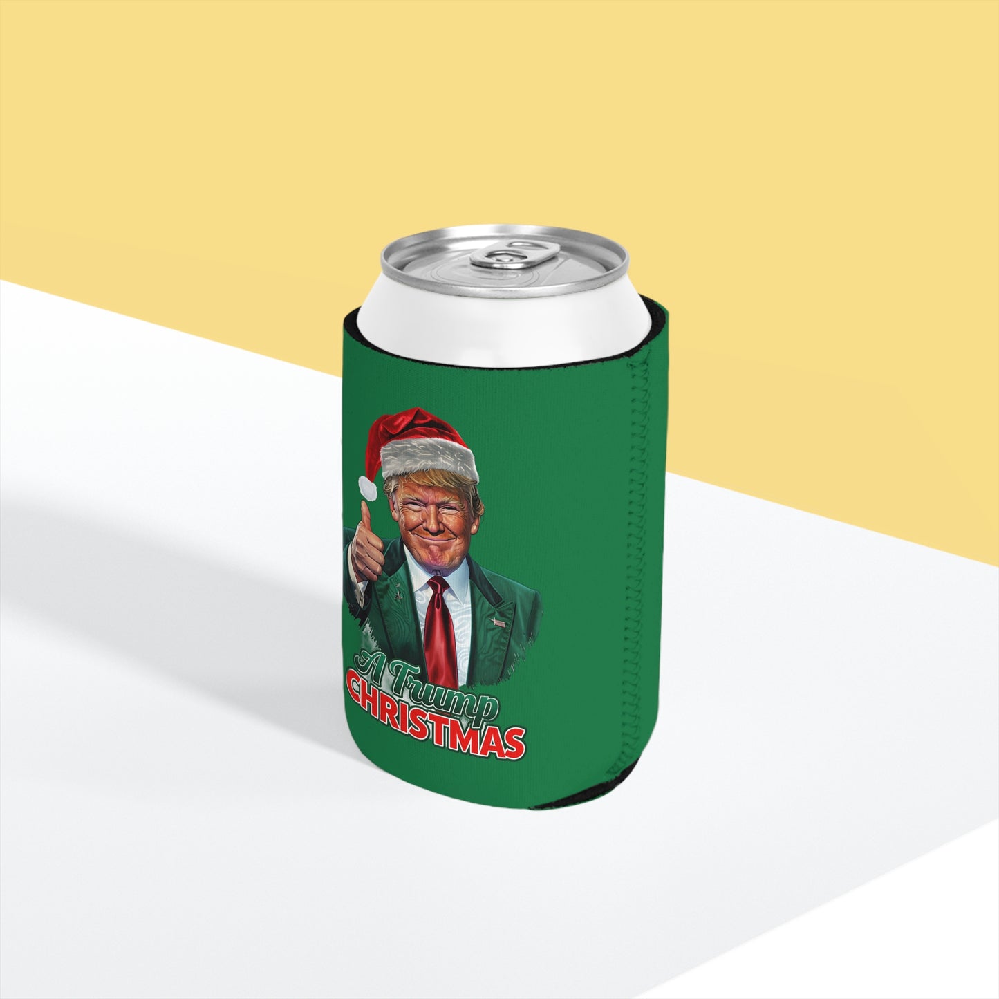Trump Christmas Can Cooler Sleeve Printify