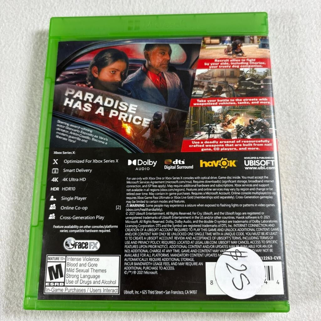 Far Cry 6 Xbox Series X Xbox One Ubisoft Game with Case and Insert