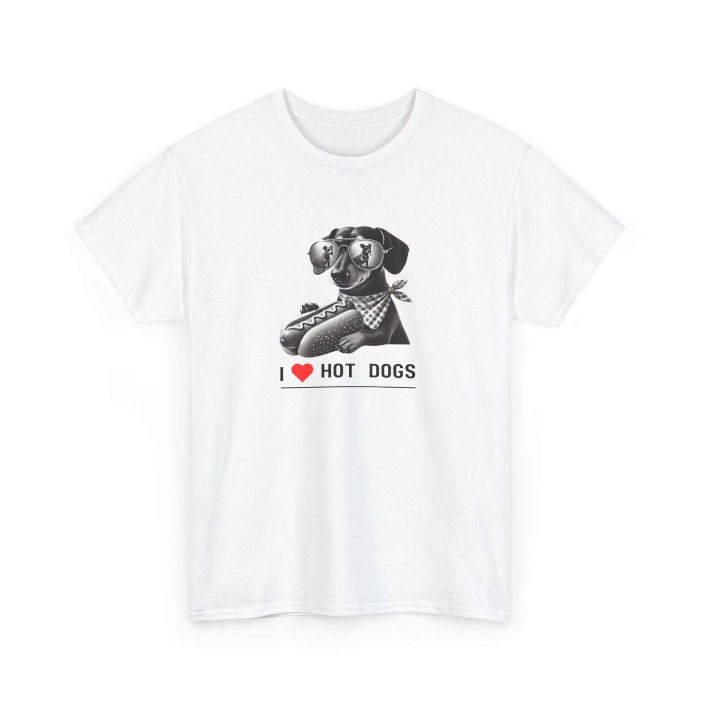 I Love Hotdogs Hot Dogs Unisex Heavy Cotton Tee