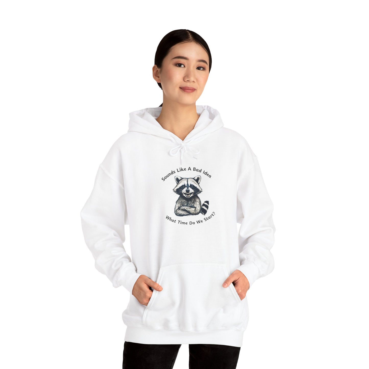 Vintage Hooded Sweatshirt Raccoon Sounds Like A Bad Idea Hoodie