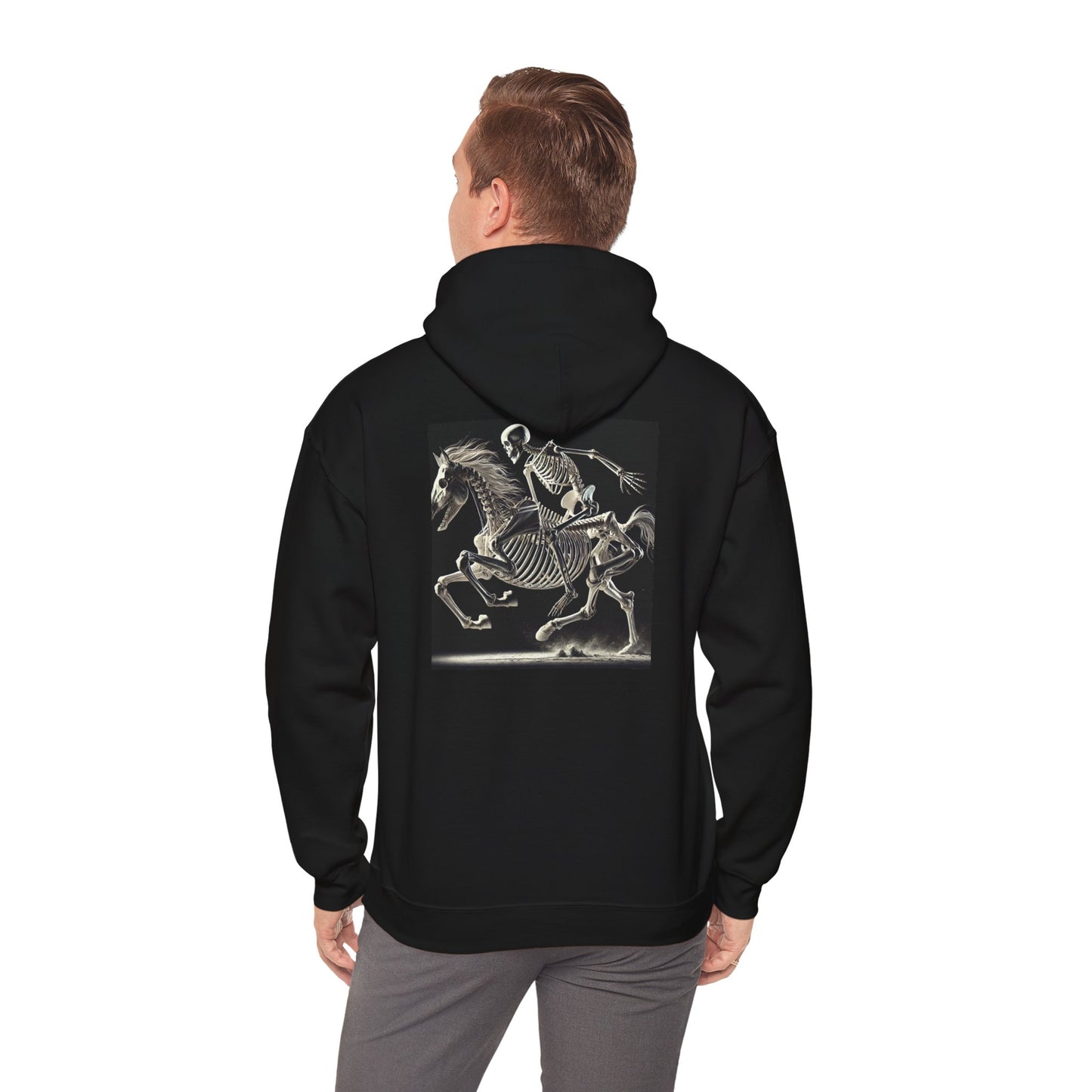 Skeleton Horse and Rider Unisex Heavy Blend Hooded Sweatshirt Hoodie Printify
