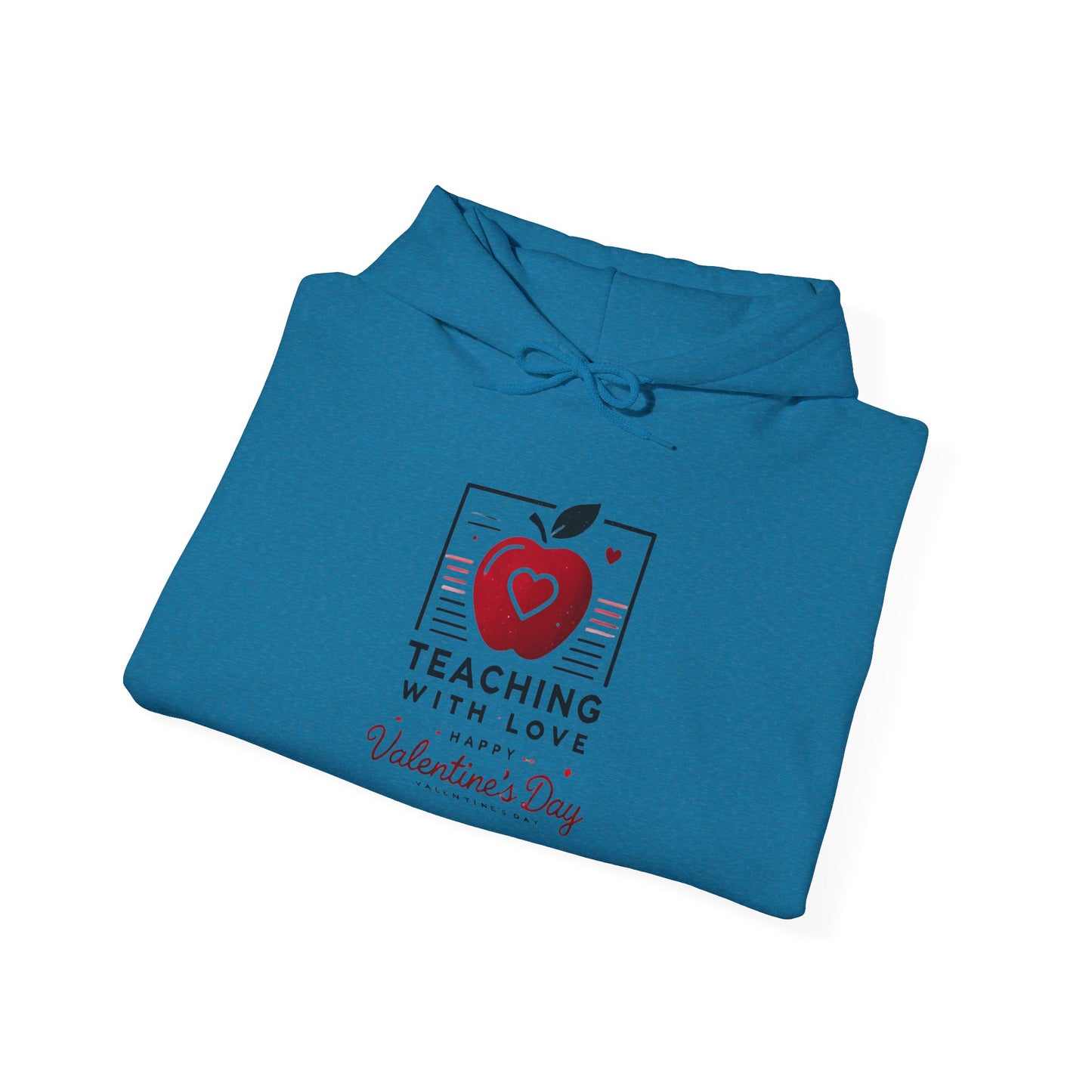 Hoodie Hooded Sweatshirt Teacher with Love Valentines Day Gift For Her