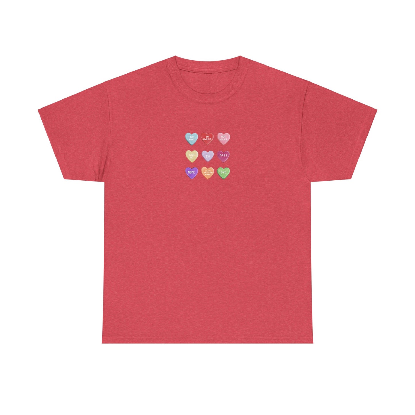 Candy Hearts Valentine Day Cotton T-Shirt Teet