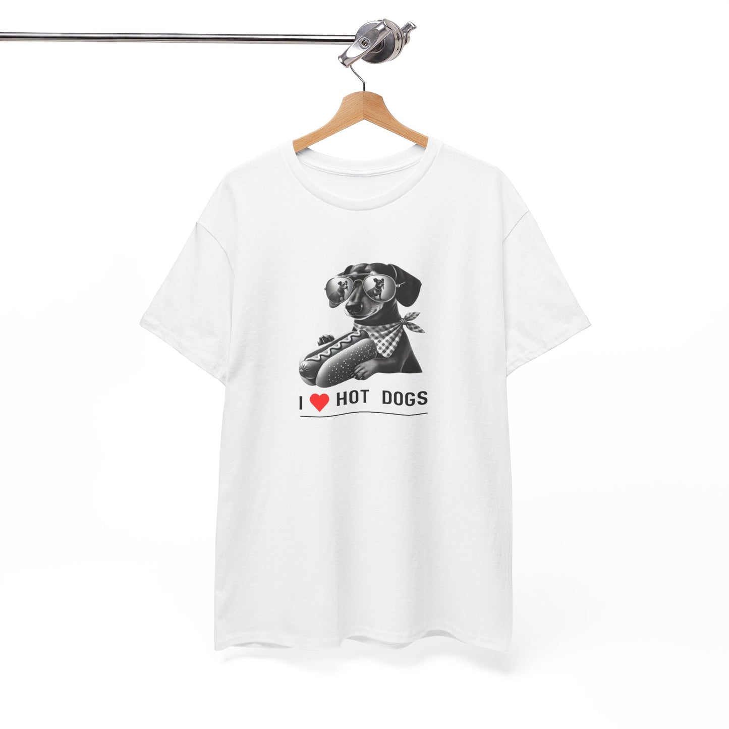 I Love Hotdogs Hot Dogs Unisex Heavy Cotton Tee