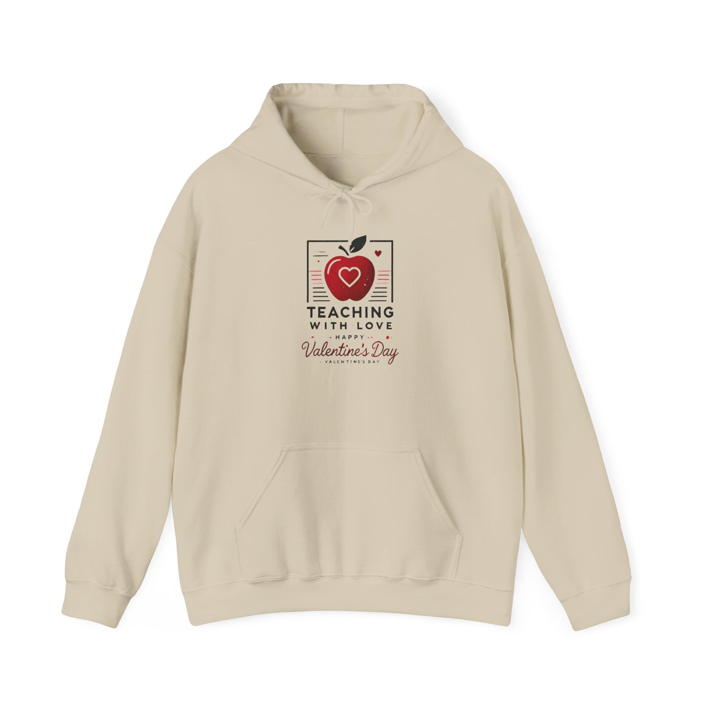 Hoodie Hooded Sweatshirt Teacher with Love Valentines Day Gift For Her