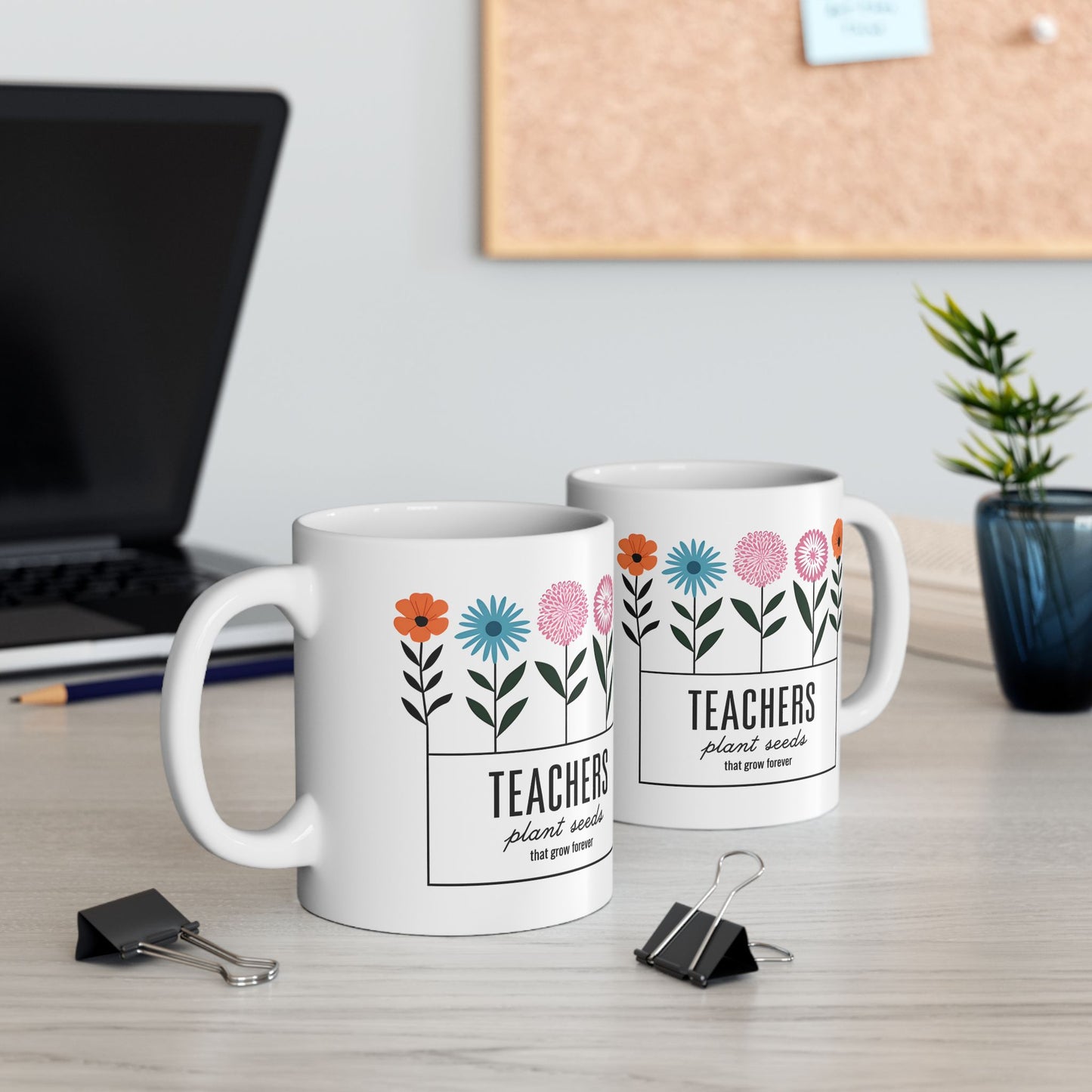 Floral Teacher Ceramic Mug - Perfect Coffee Gift for Educators - 11oz & 15oz