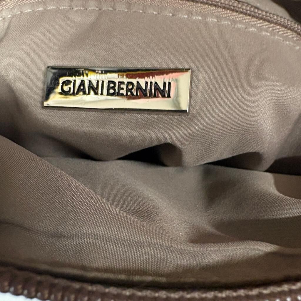 Giani Bernini Taupe Leather Crossbody Bag Womens Medium Shoulder Purse