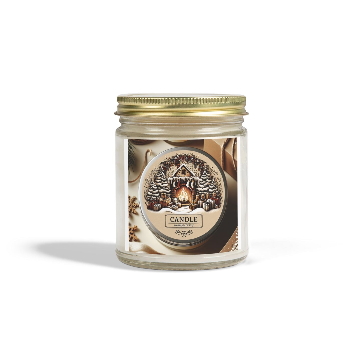 Festive Holiday Scented Candle – Perfect Thanksgiving, Christmas & Winter Decor Gift (4oz, 9oz) Printify