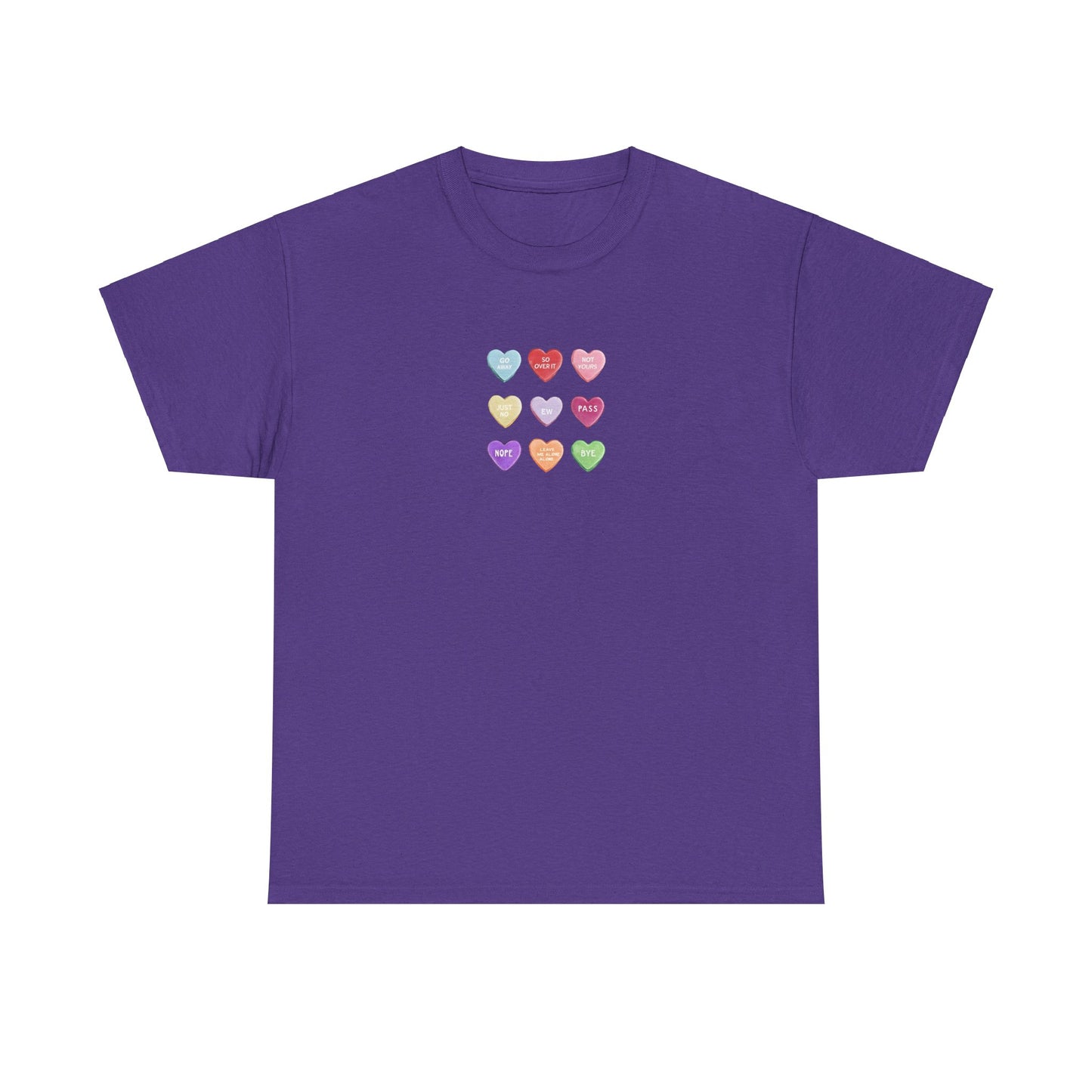 Candy Hearts Valentine Day Cotton T-Shirt Teet