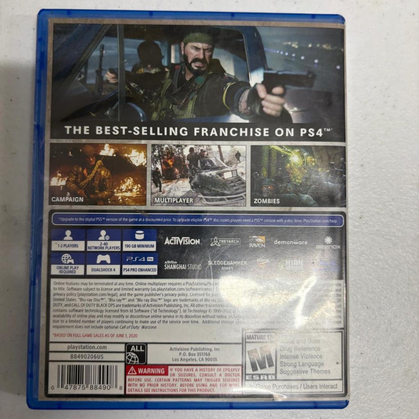Call of Duty Black Ops Cold War Sony PlayStation 4 PS4 Game Disc Case