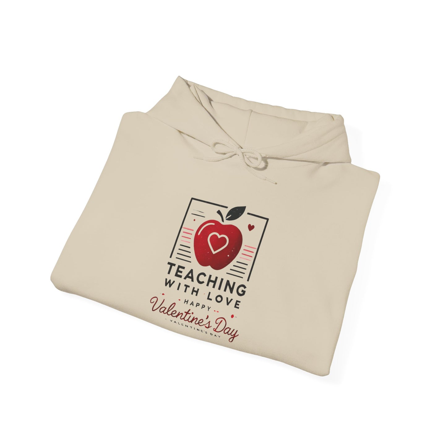 Hoodie Hooded Sweatshirt Teacher with Love Valentines Day Gift For Her
