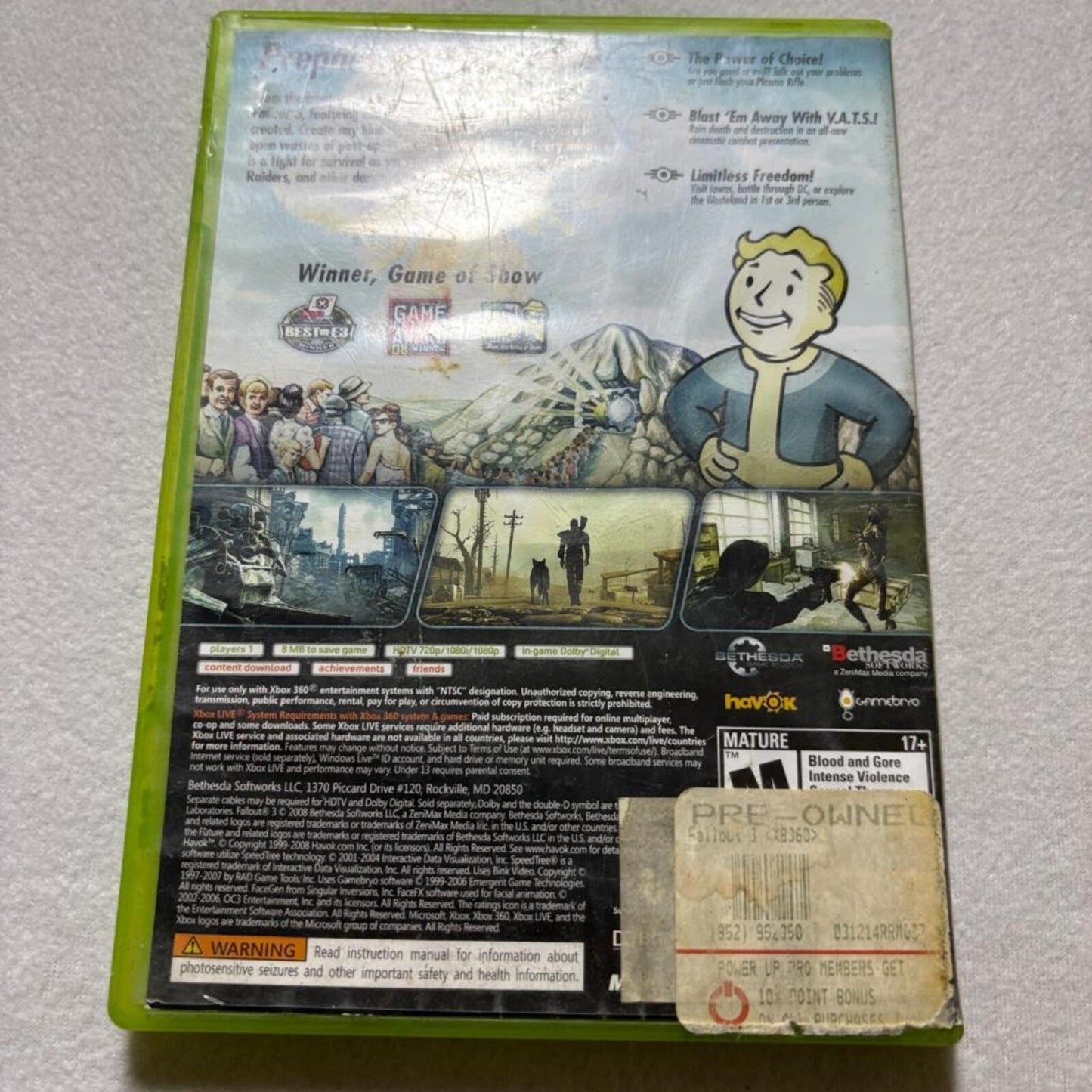 Fallout 3 Game of the Year Edition Xbox 360 Disc 2 Only Platinum Hits