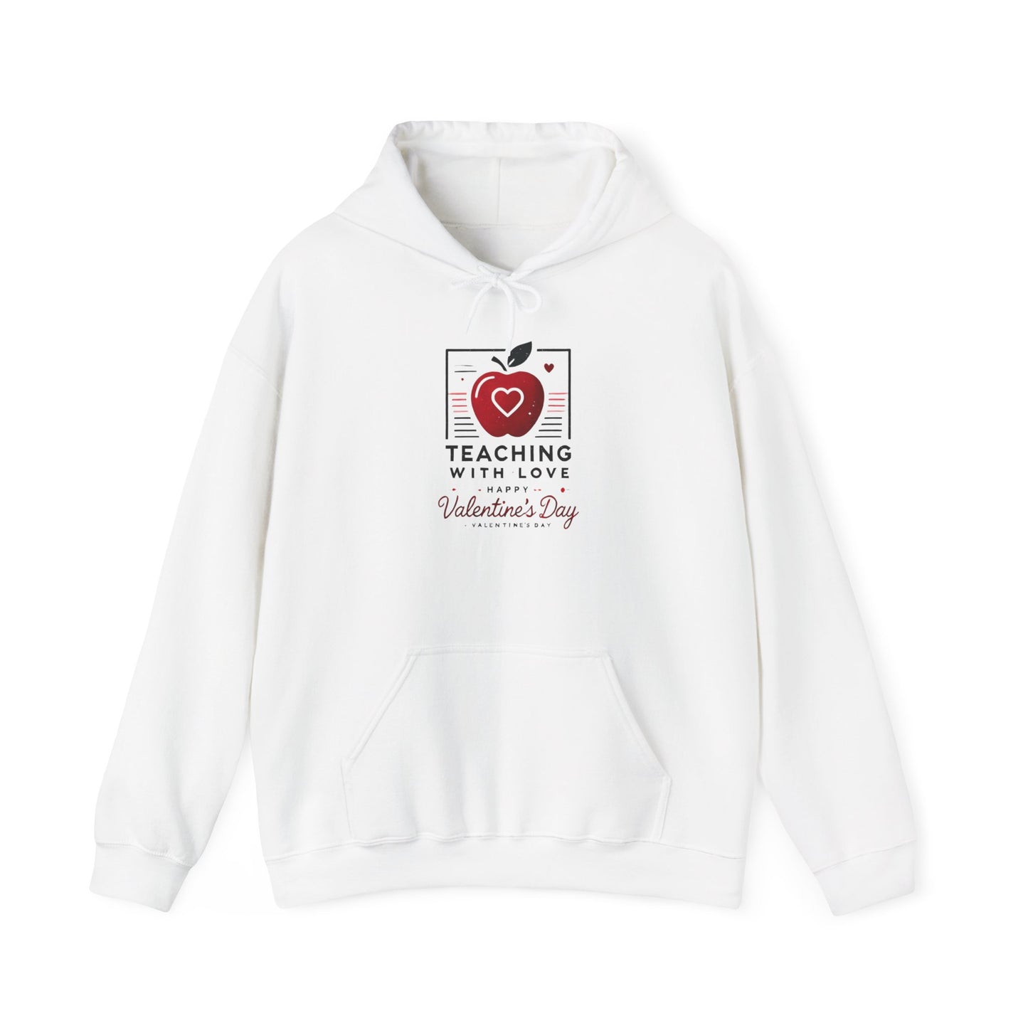 Hoodie Hooded Sweatshirt Teacher with Love Valentines Day Gift For Her