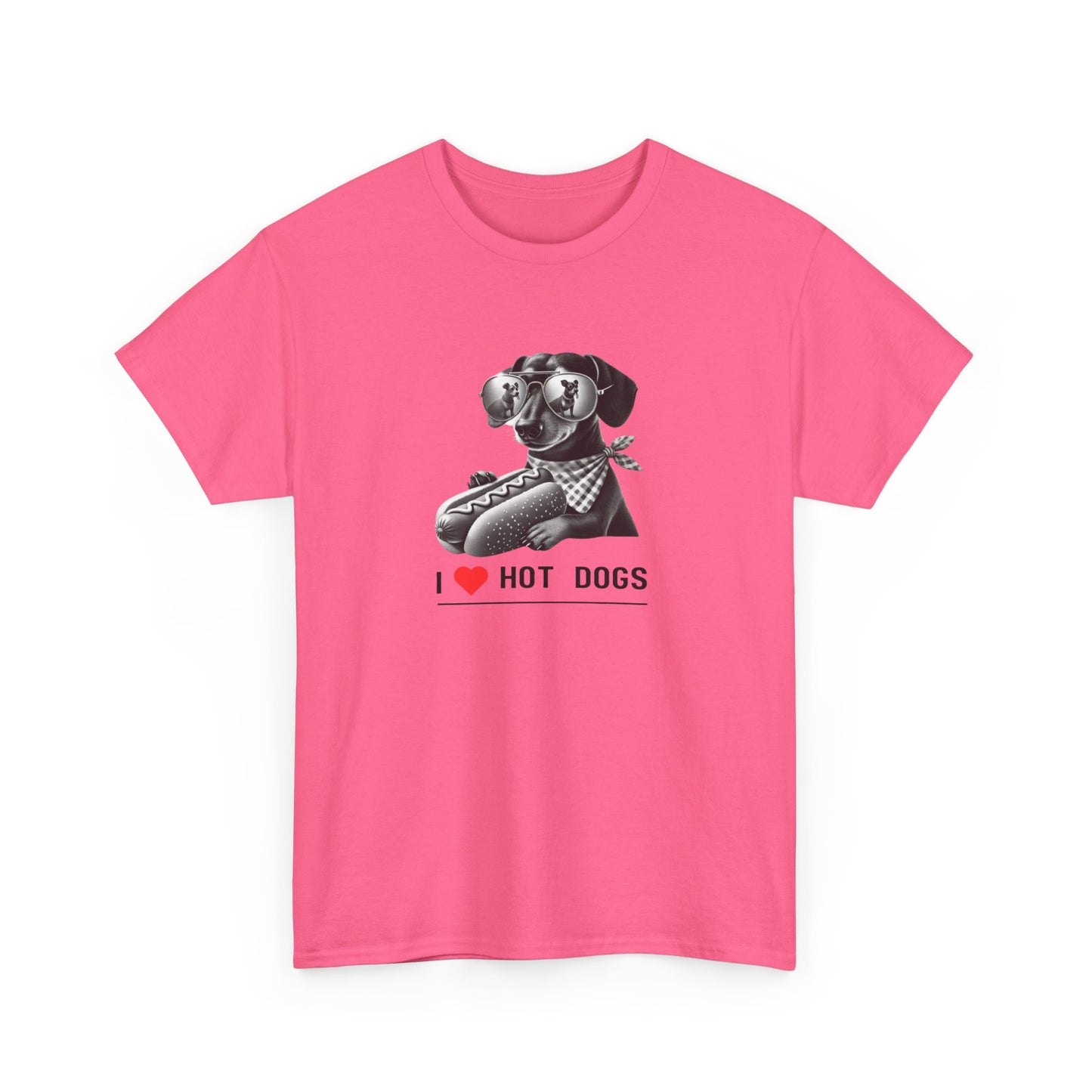 I Love Hotdogs Hot Dogs Unisex Heavy Cotton Tee