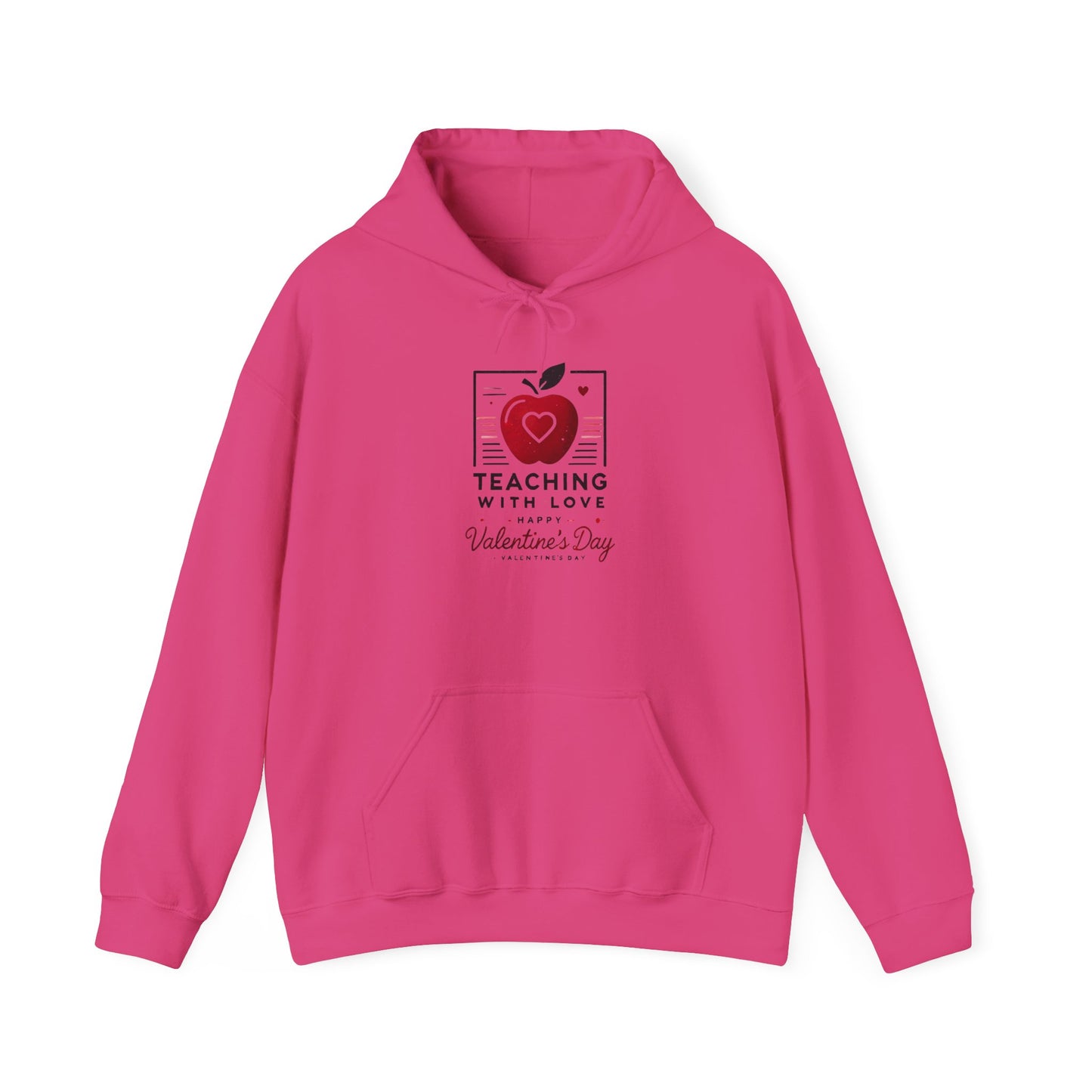 Hoodie Hooded Sweatshirt Teacher with Love Valentines Day Gift For Her