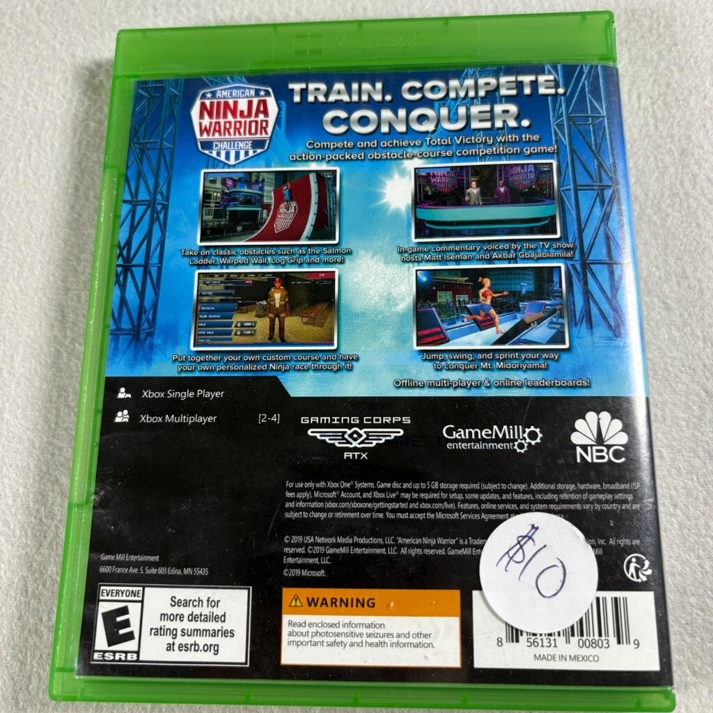 American Ninja Warrior Challenge Xbox One Game Complete CIB GameMill NBC