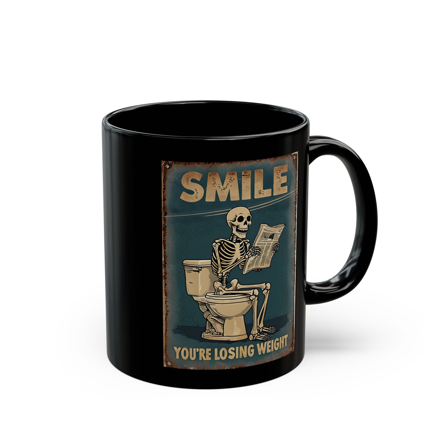 Smile Your Losing Weight Black Mug (11oz, 15oz) Printify