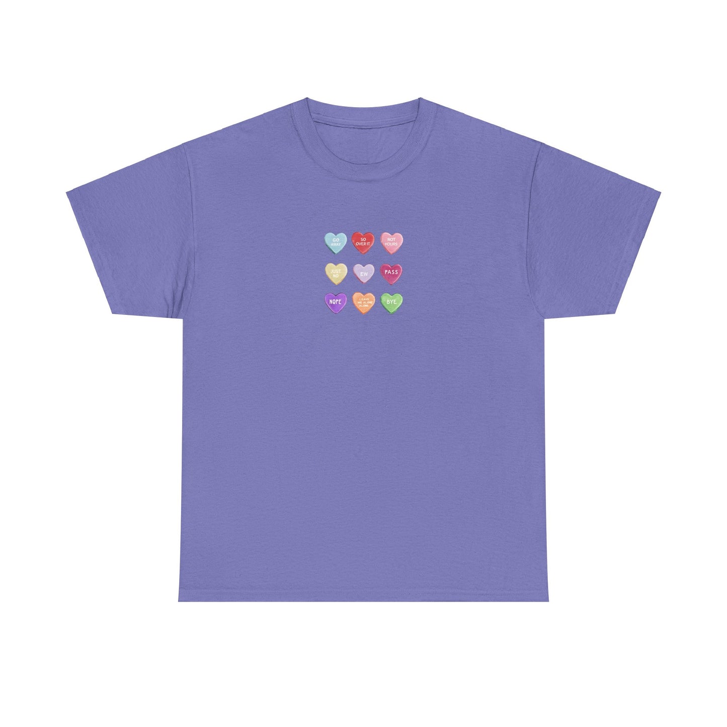 Candy Hearts Valentine Day Cotton T-Shirt Teet