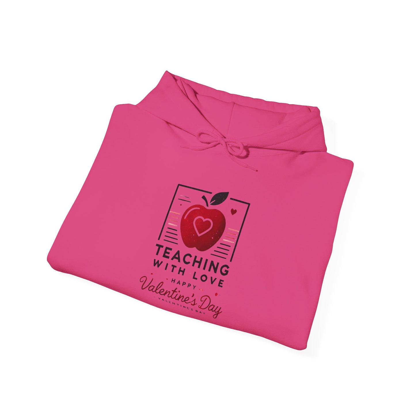 Hoodie Hooded Sweatshirt Teacher with Love Valentines Day Gift For Her