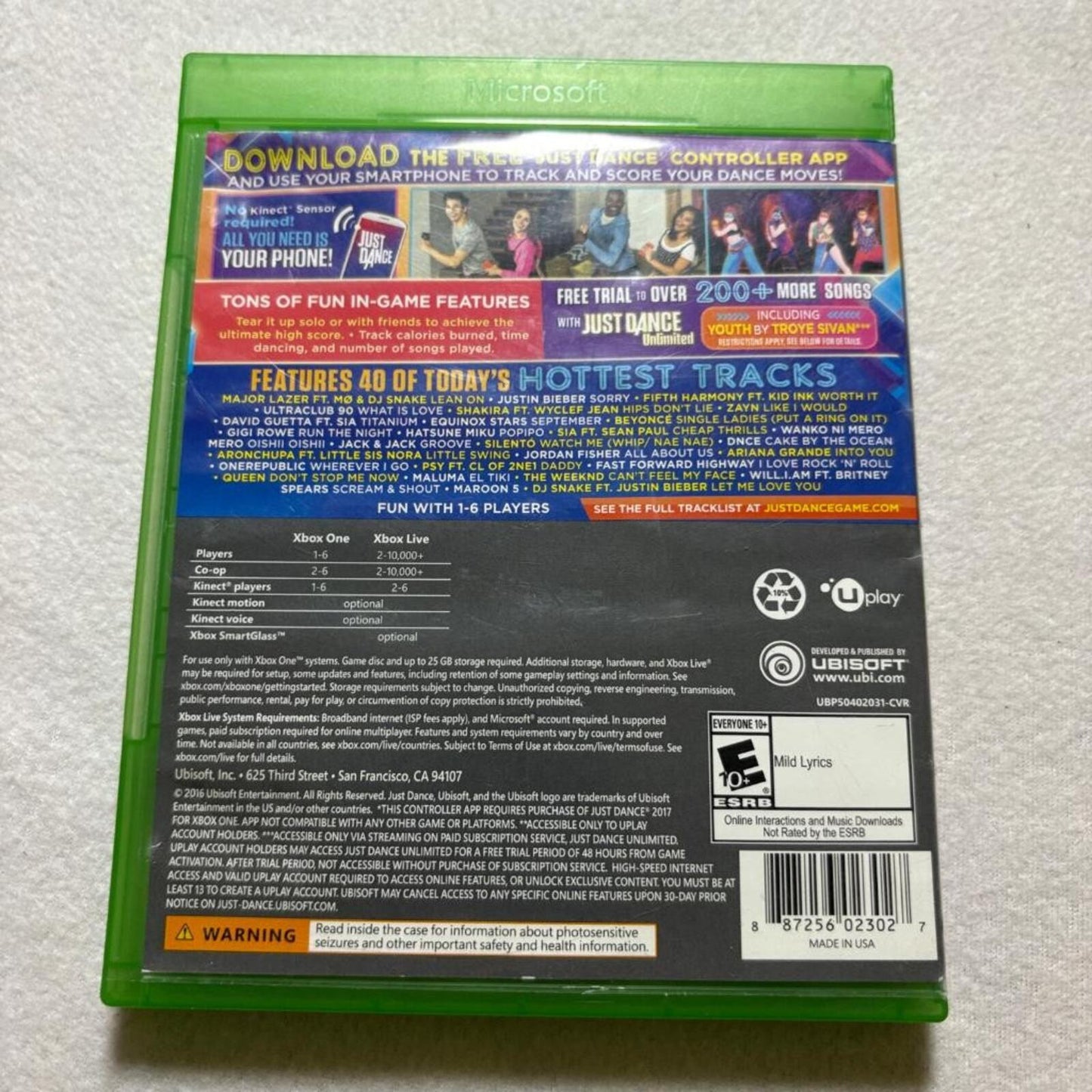 Just Dance 2017 Xbox One Game Disc Case Tested