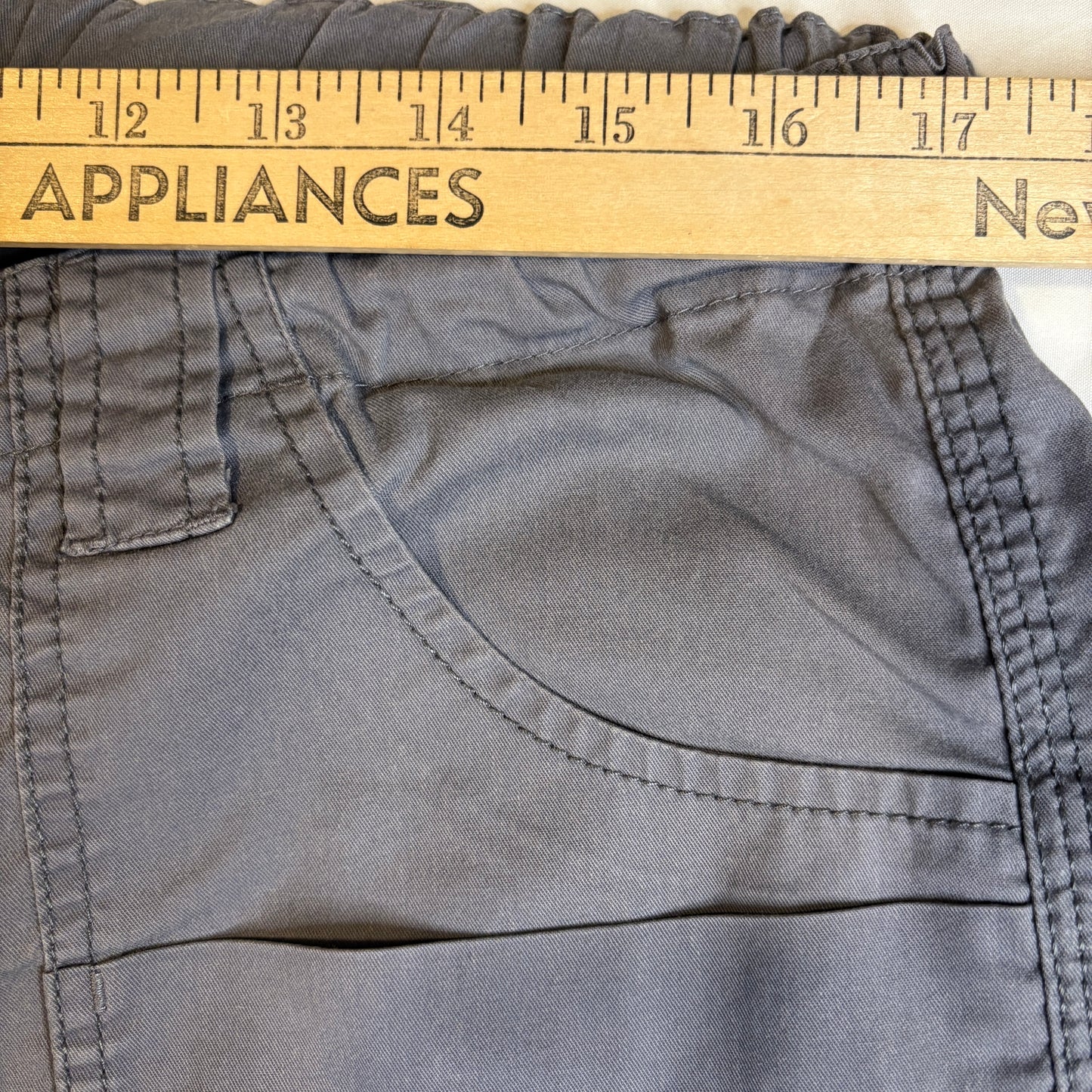 Baggy Dickies Gray Scrub Pants Mens L Workwear Cargo Pockets Elastic Waist Drawstring