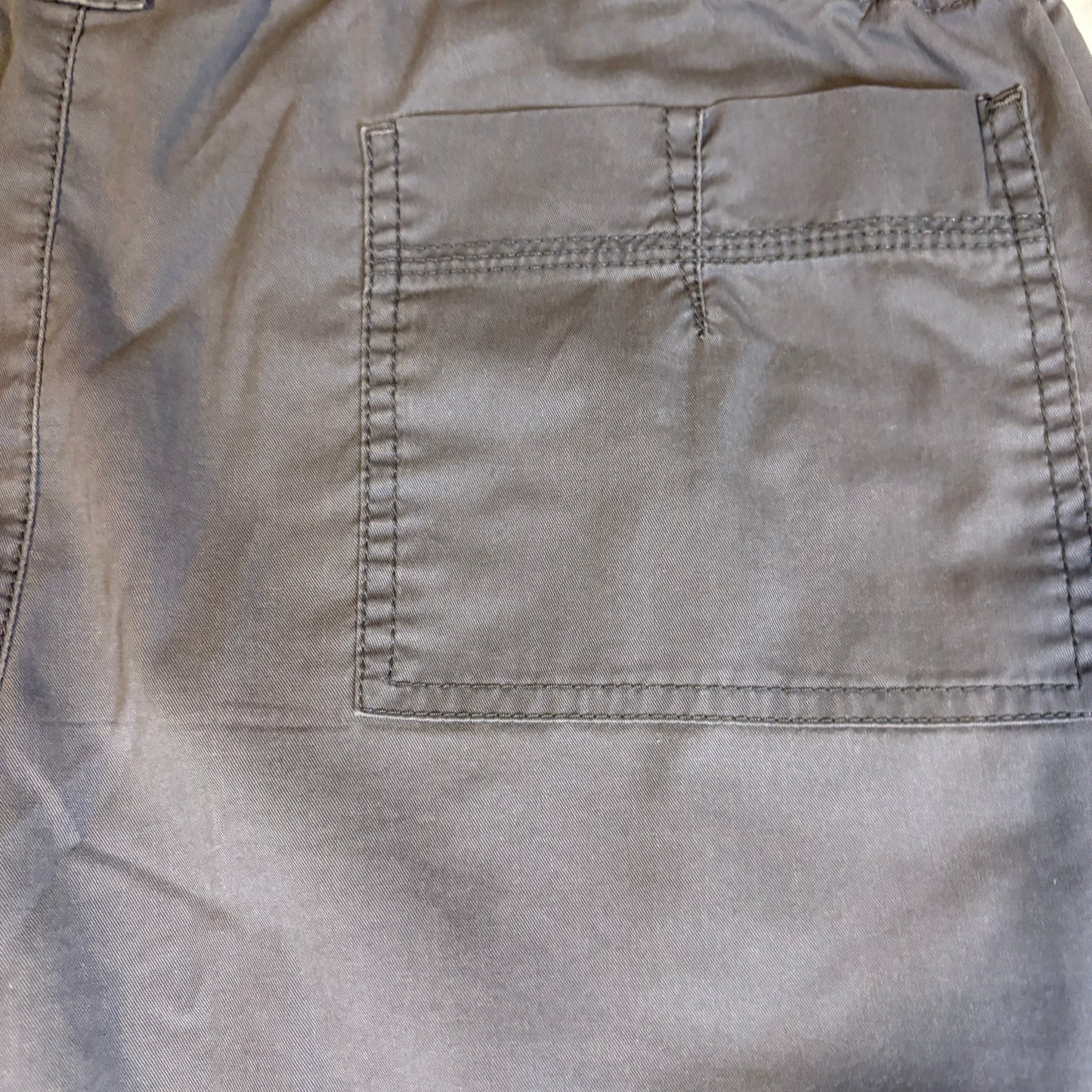 Baggy Dickies Gray Scrub Pants Mens L Workwear Cargo Pockets Elastic Waist Drawstring