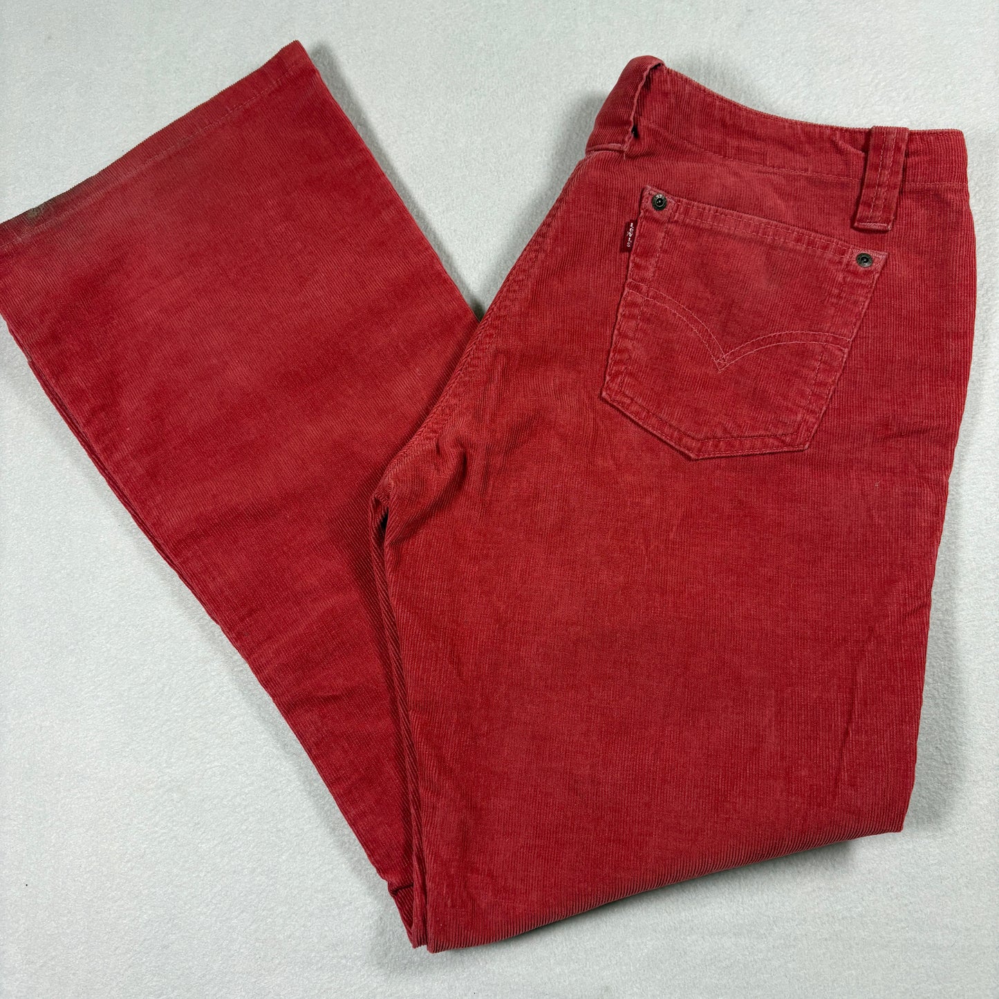 Levi’s 520 Too Superlow Stretch Corduroy Pants Womens 13 Red Y2K Low Rise