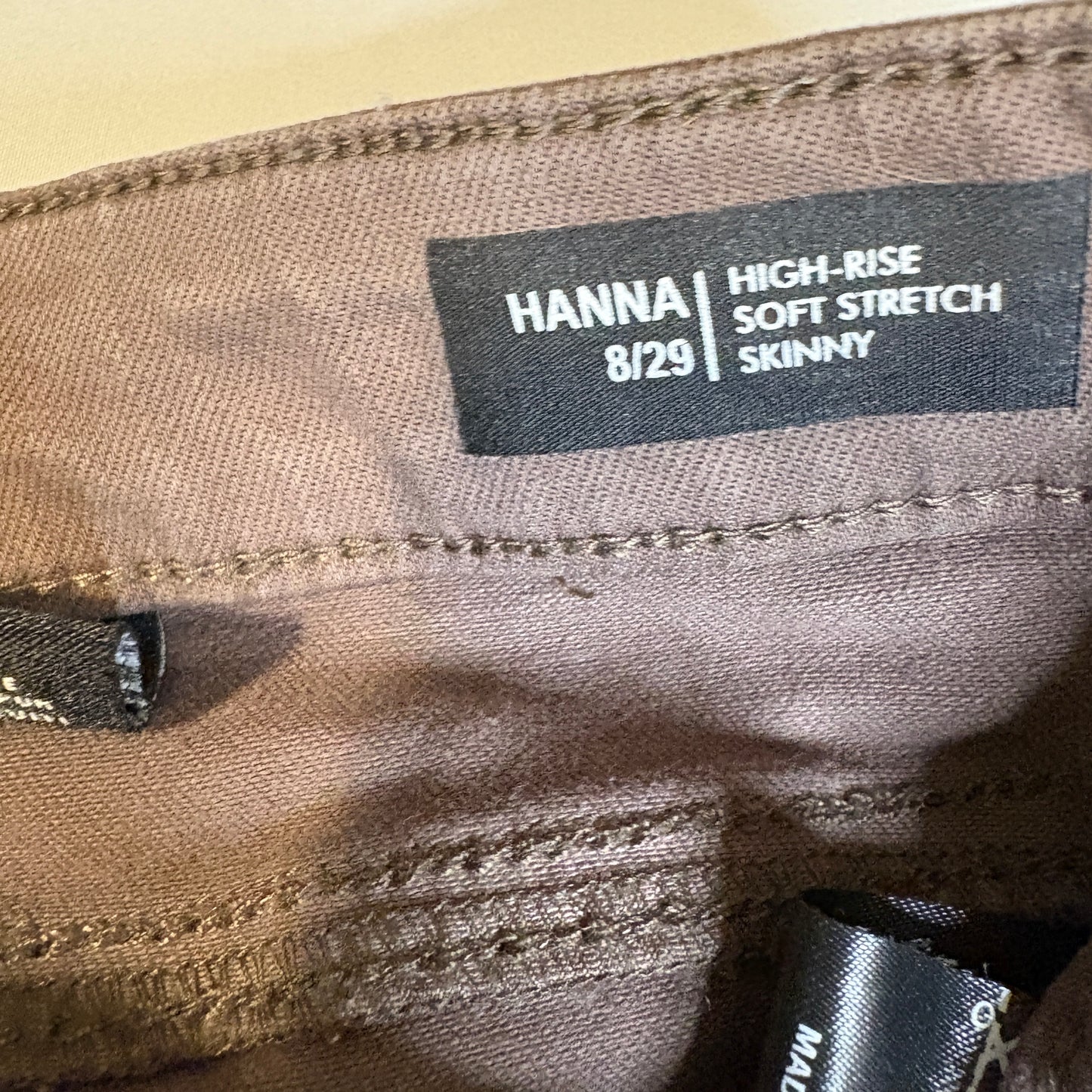 Buffalo David Bitton Hanna High Rise Skinny Pants Womens 8/29 Brown Stretch Jeans